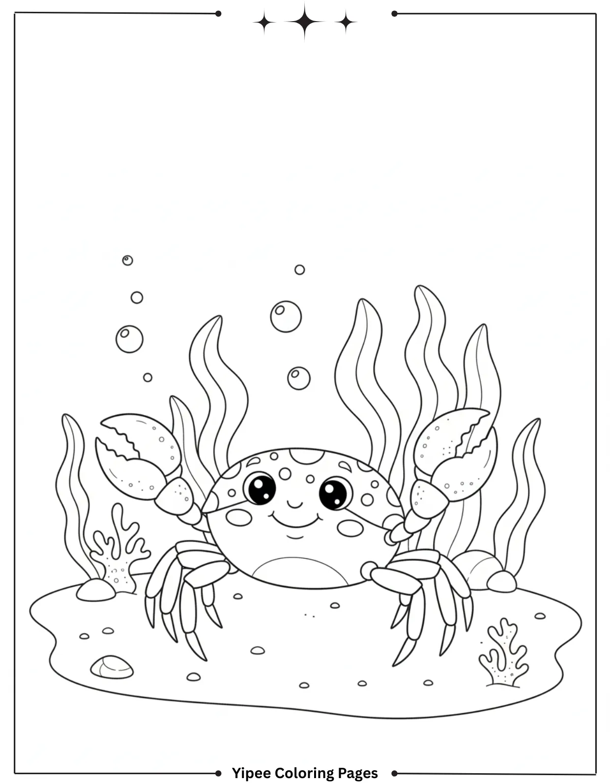 Sea Creatures Coloring Pages – Easy Ocean Designs Red Jamaican Crab Coloring Page