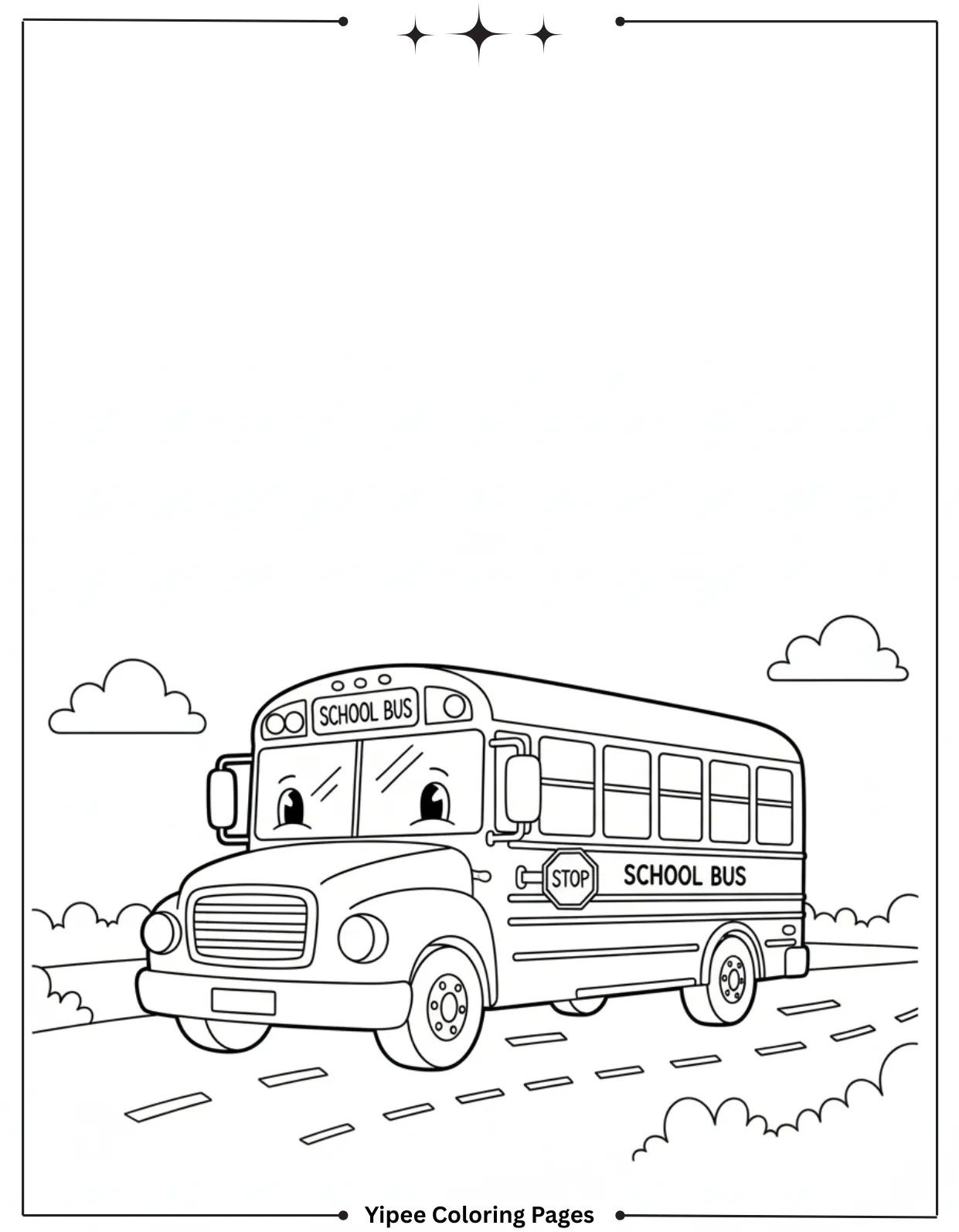 School bus coloring sheet for kids