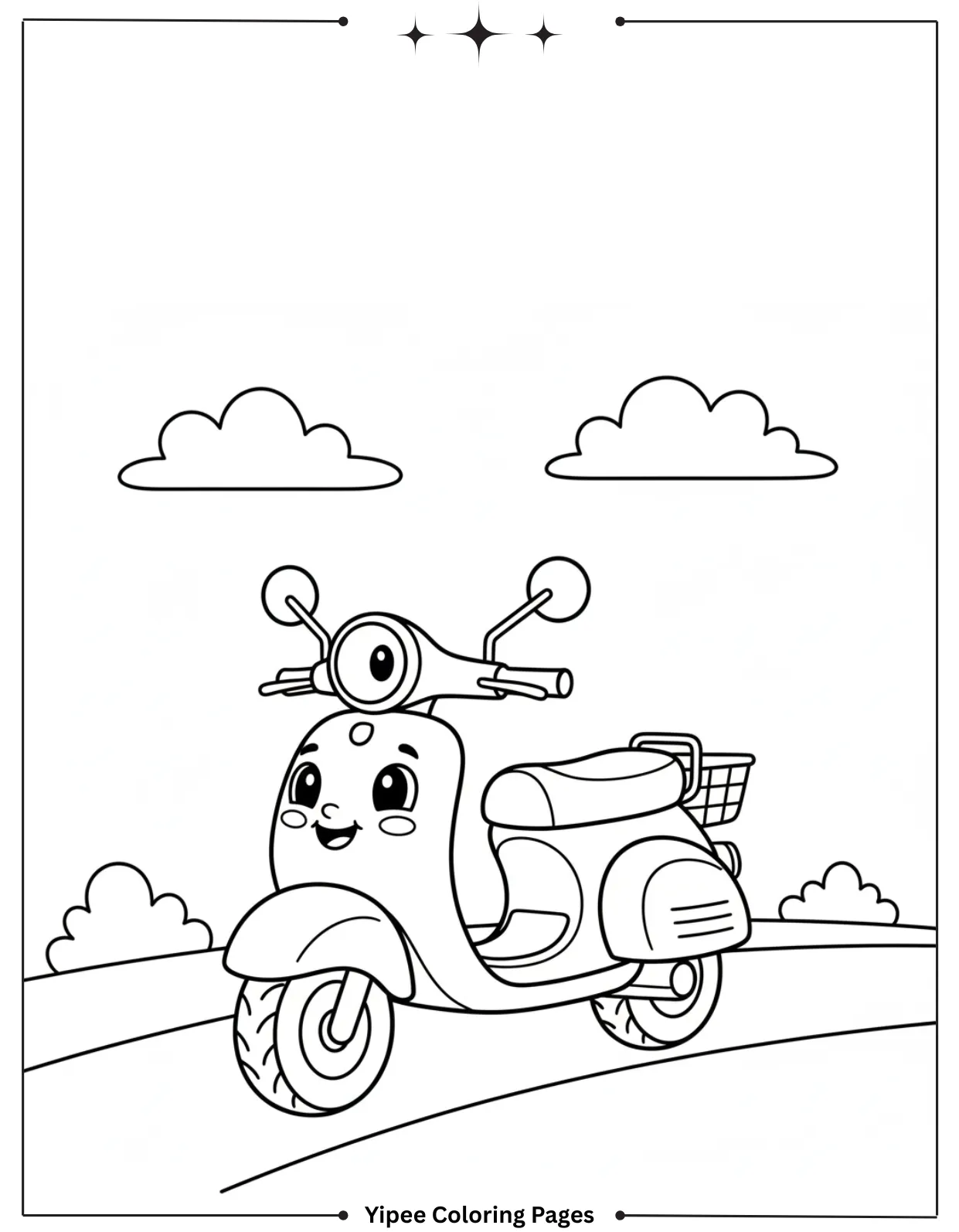 Scooter Coloring Sheet for kids