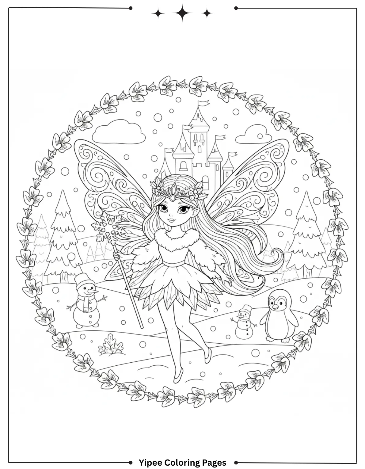 Snow Fairy Coloring Page