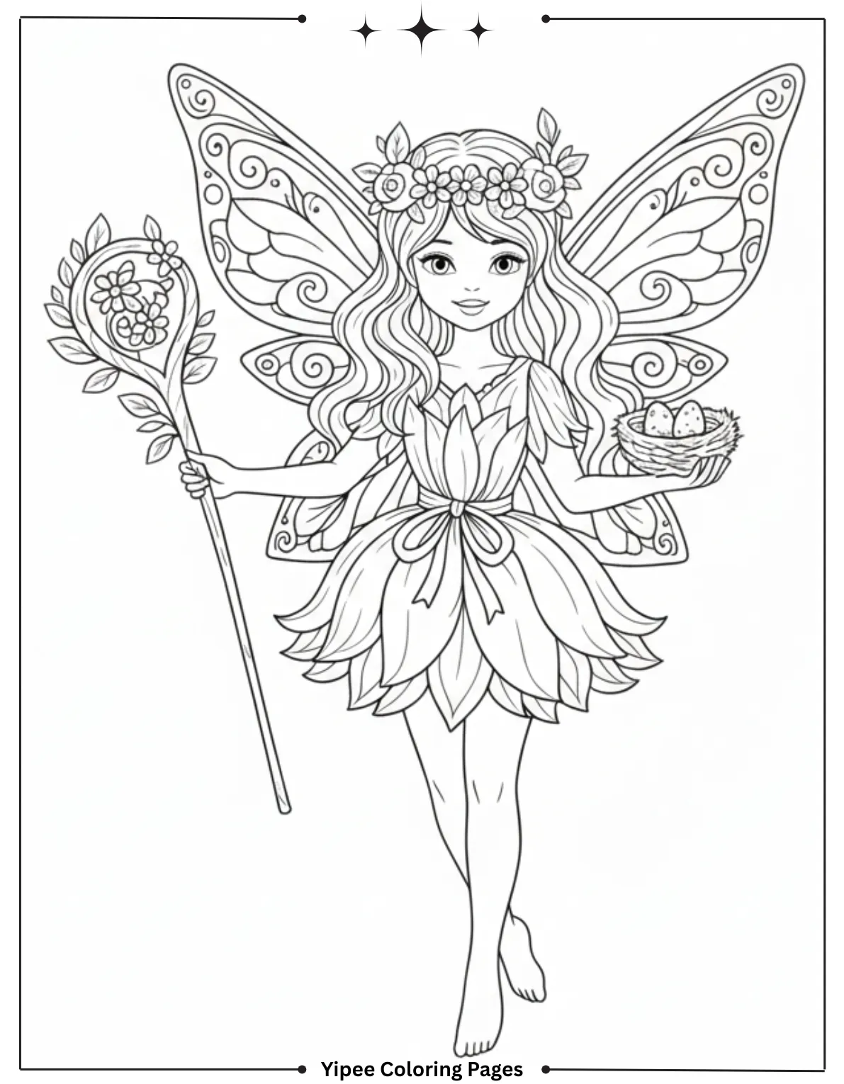Spring Fairy Coloring Page