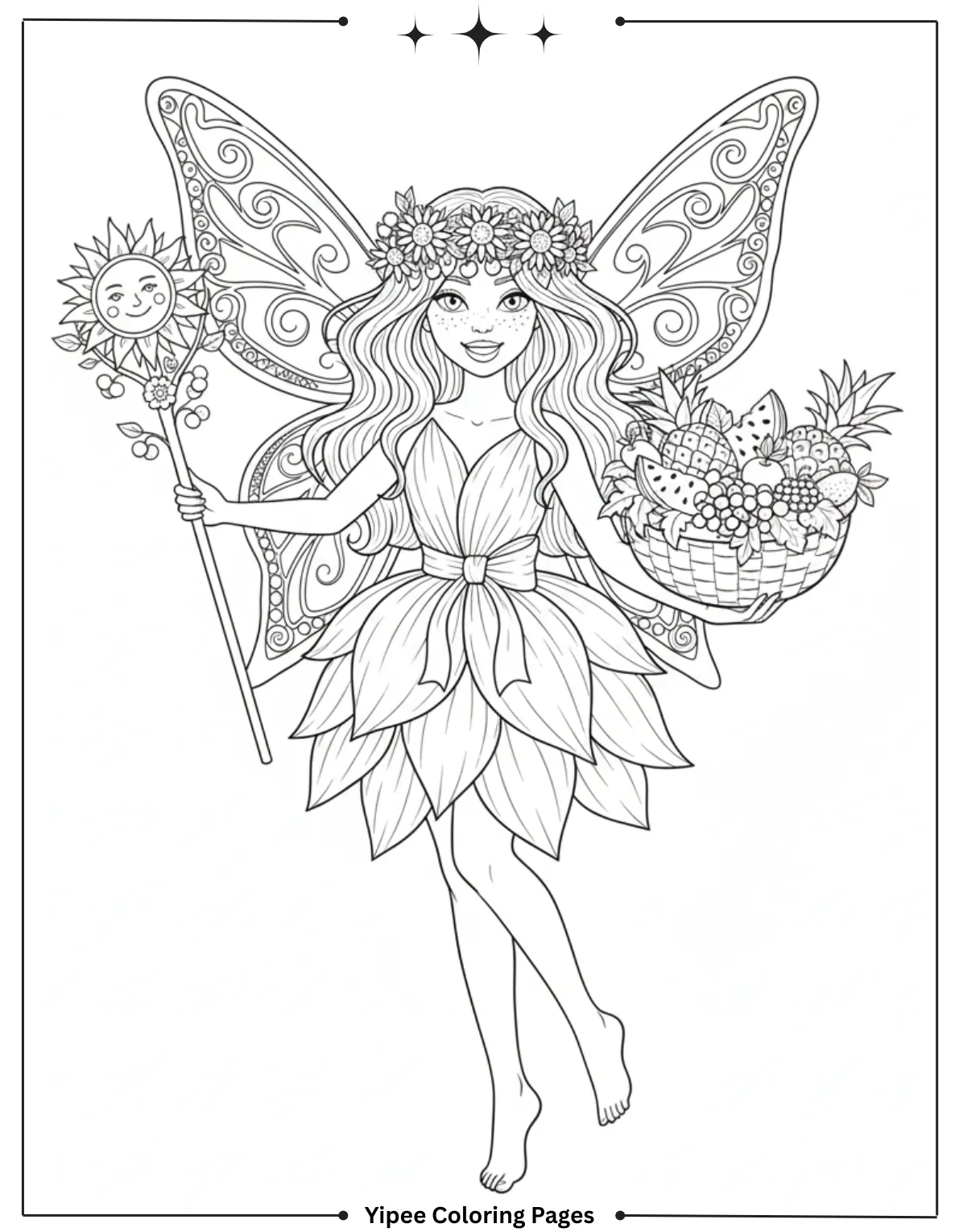 Summer Fairy Coloring Page