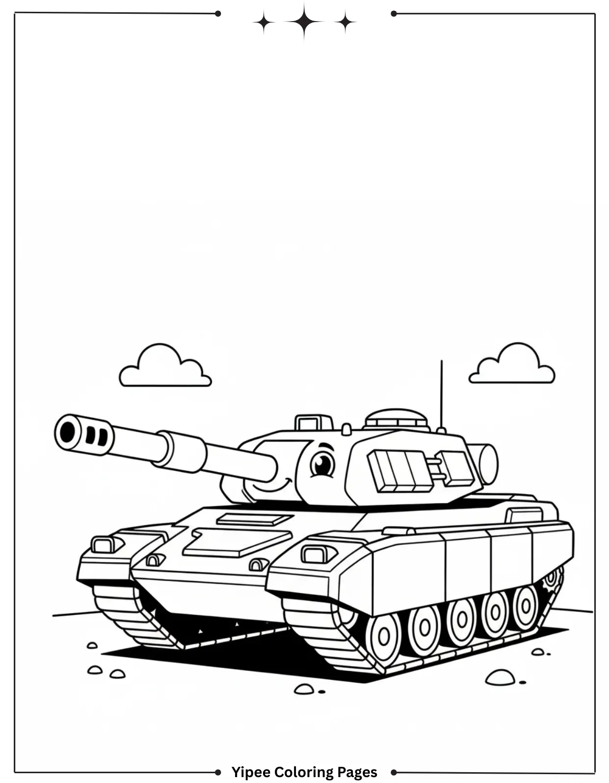 Tank Coloring Sheet for kids