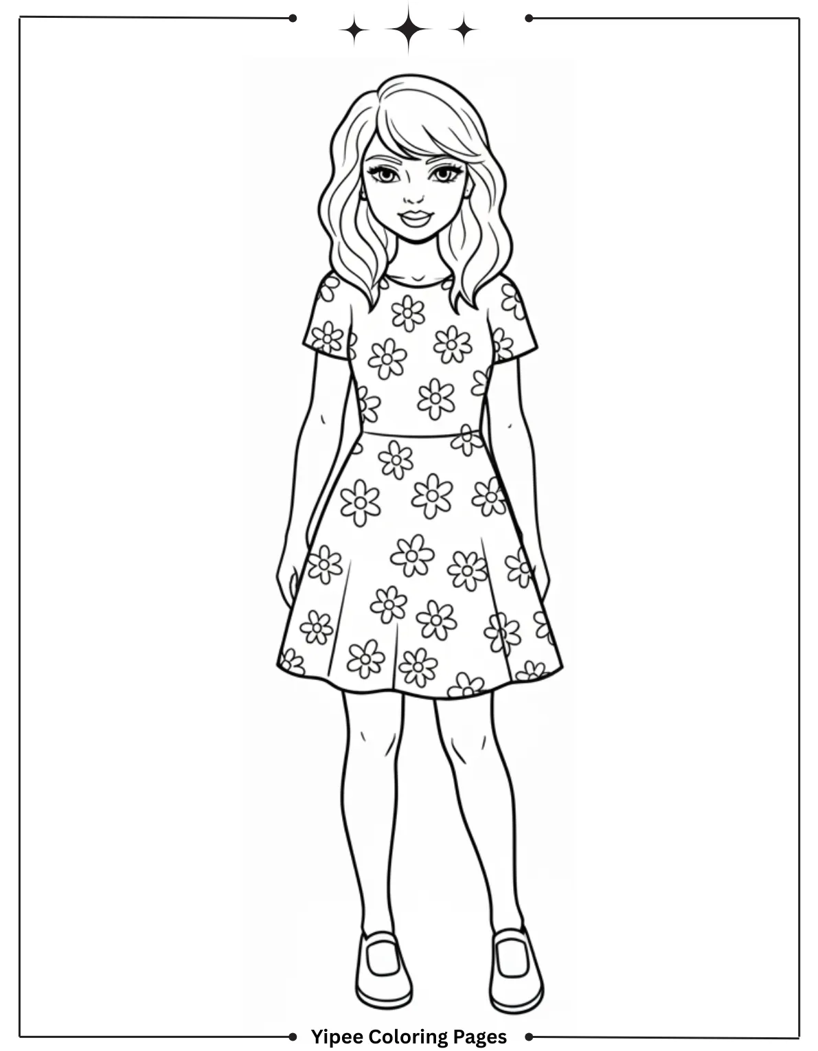 Taylor Swift Coloring Pages Fan Art Fun Taylor Swift In Beautiful Dress