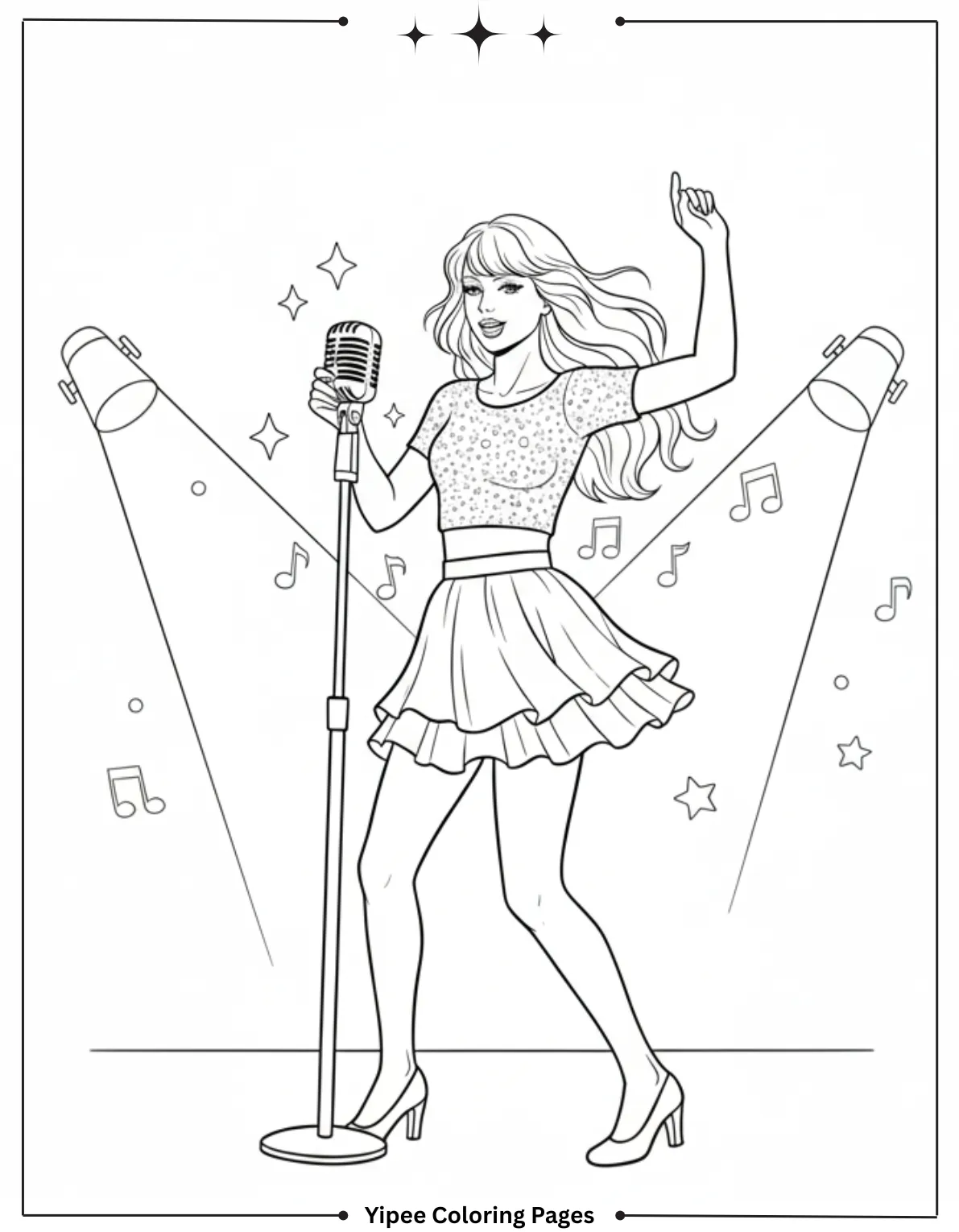 Taylor Swift Coloring Pages Fan Art Fun Taylor Swift Singing And Dancing To Color