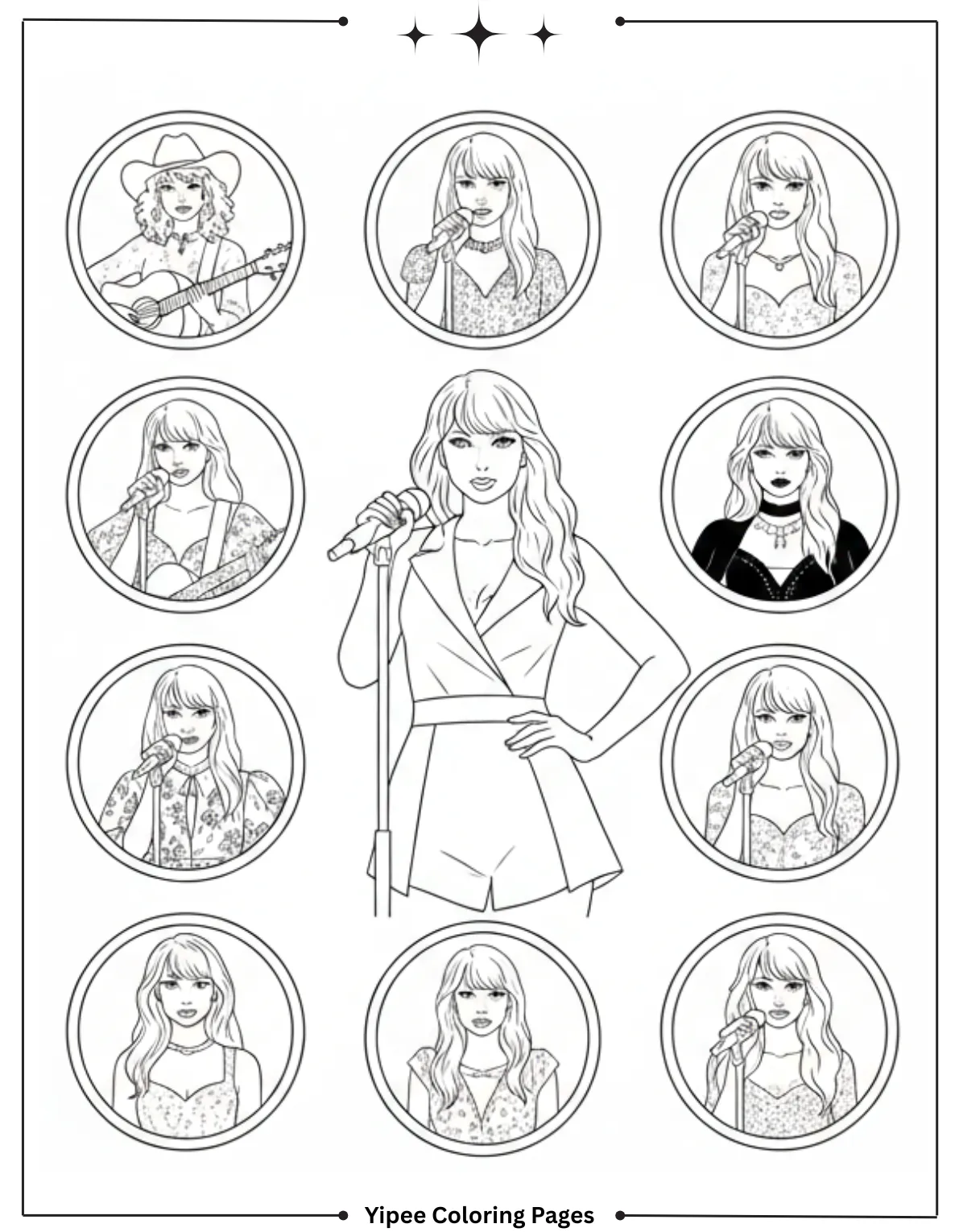 Taylor Swift Coloring Pages Fan Art Fun Taylor Swift The Eras Tour Poster