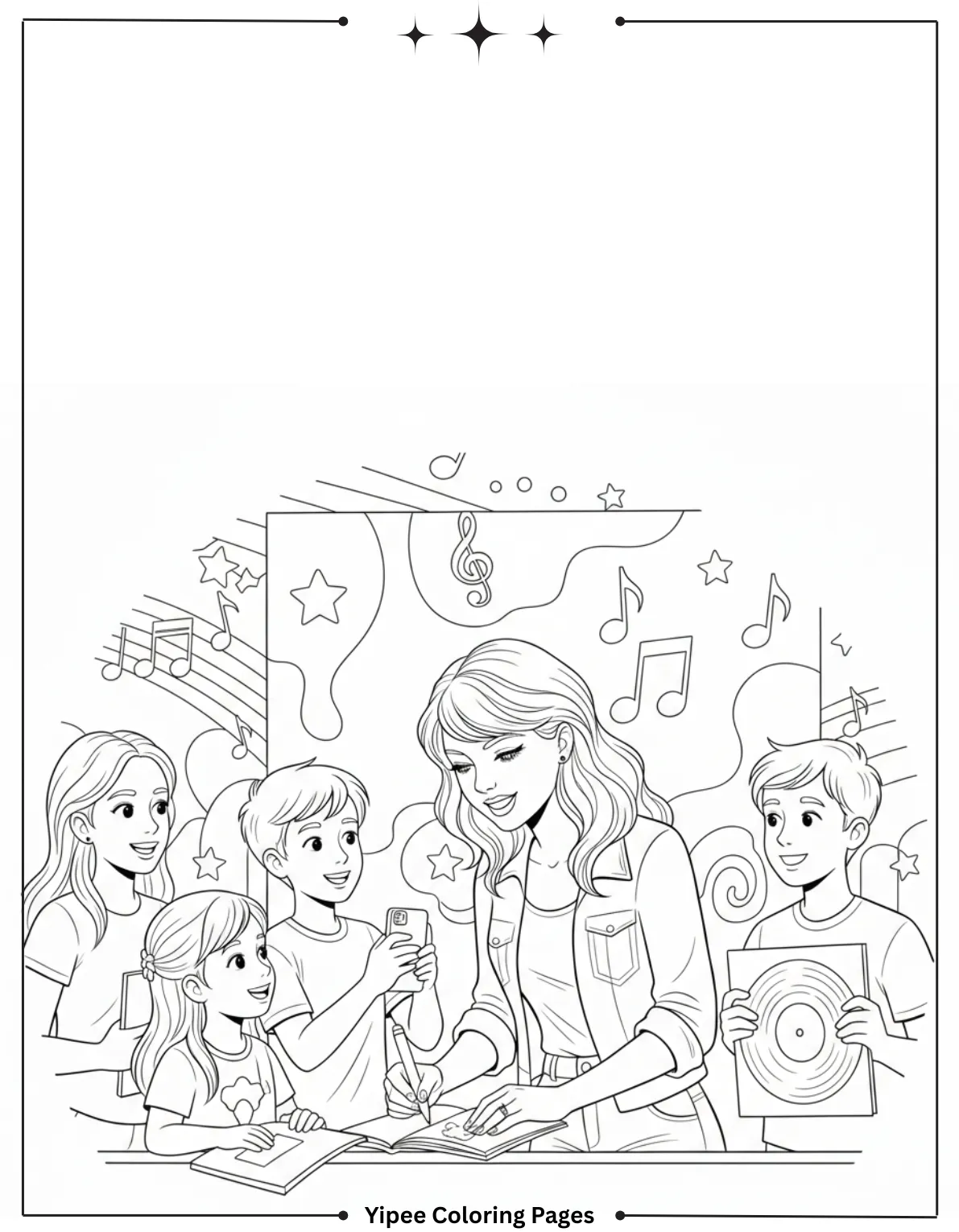 Taylor Swift Coloring Pages Fan Art Fun Taylor Swift with fans