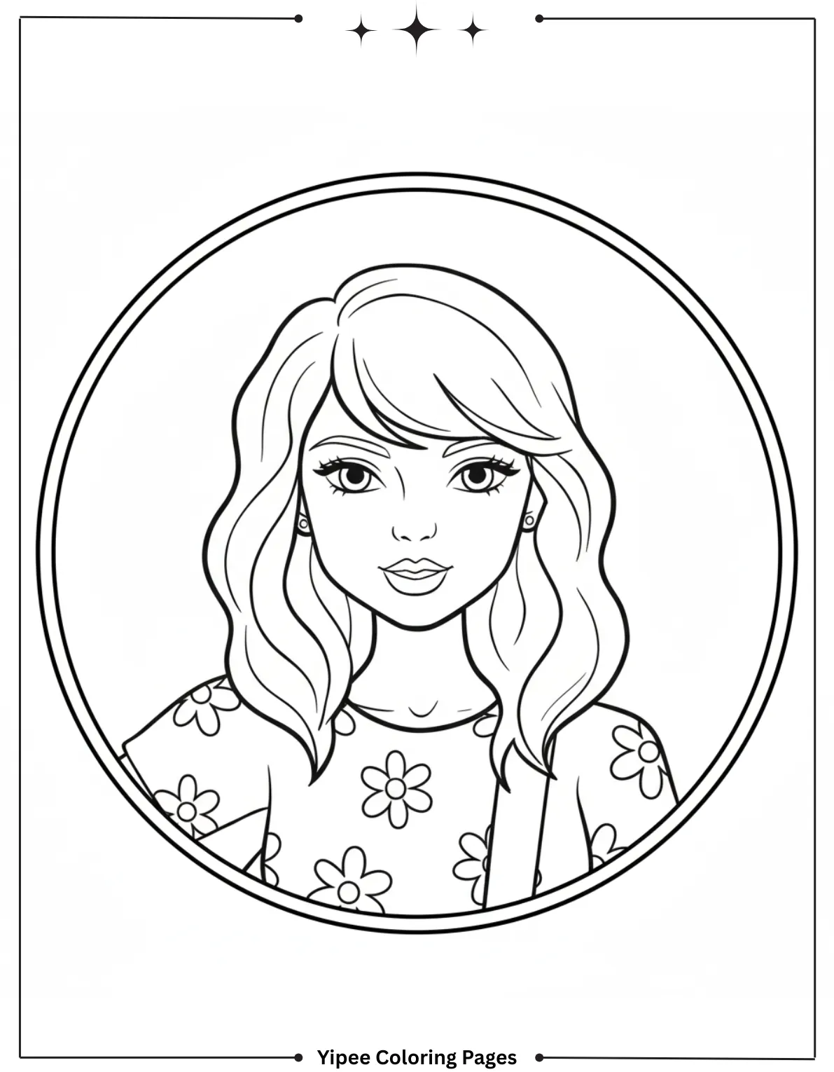 Taylor Swift Coloring Pages Fan Art Fun Taylor Swift’s Face Coloring Sheet For Preschoolers