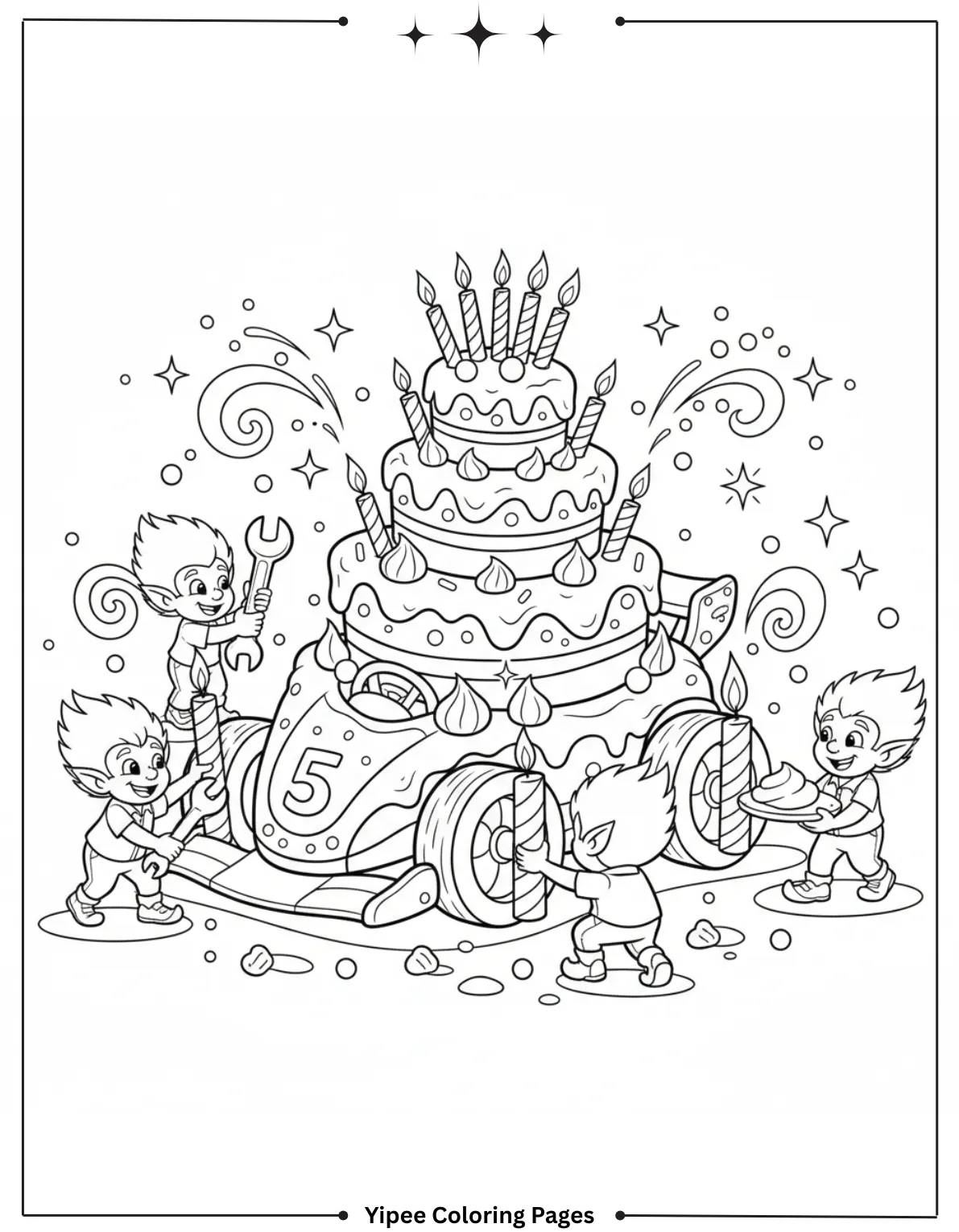 Cake style McQueen Coloring page