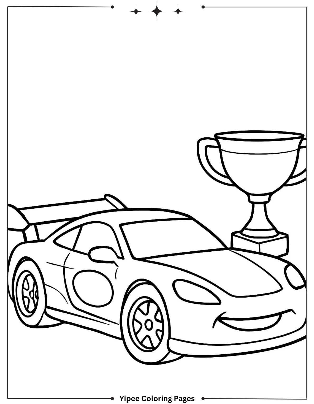 Coloring Page Of Lightning McQueen With Piston Cup