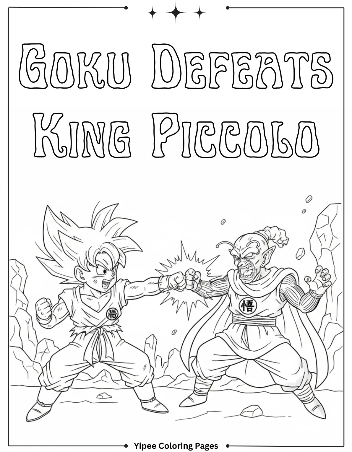 Goku Defeats King Piccolo Coloring Page For Kids (2)