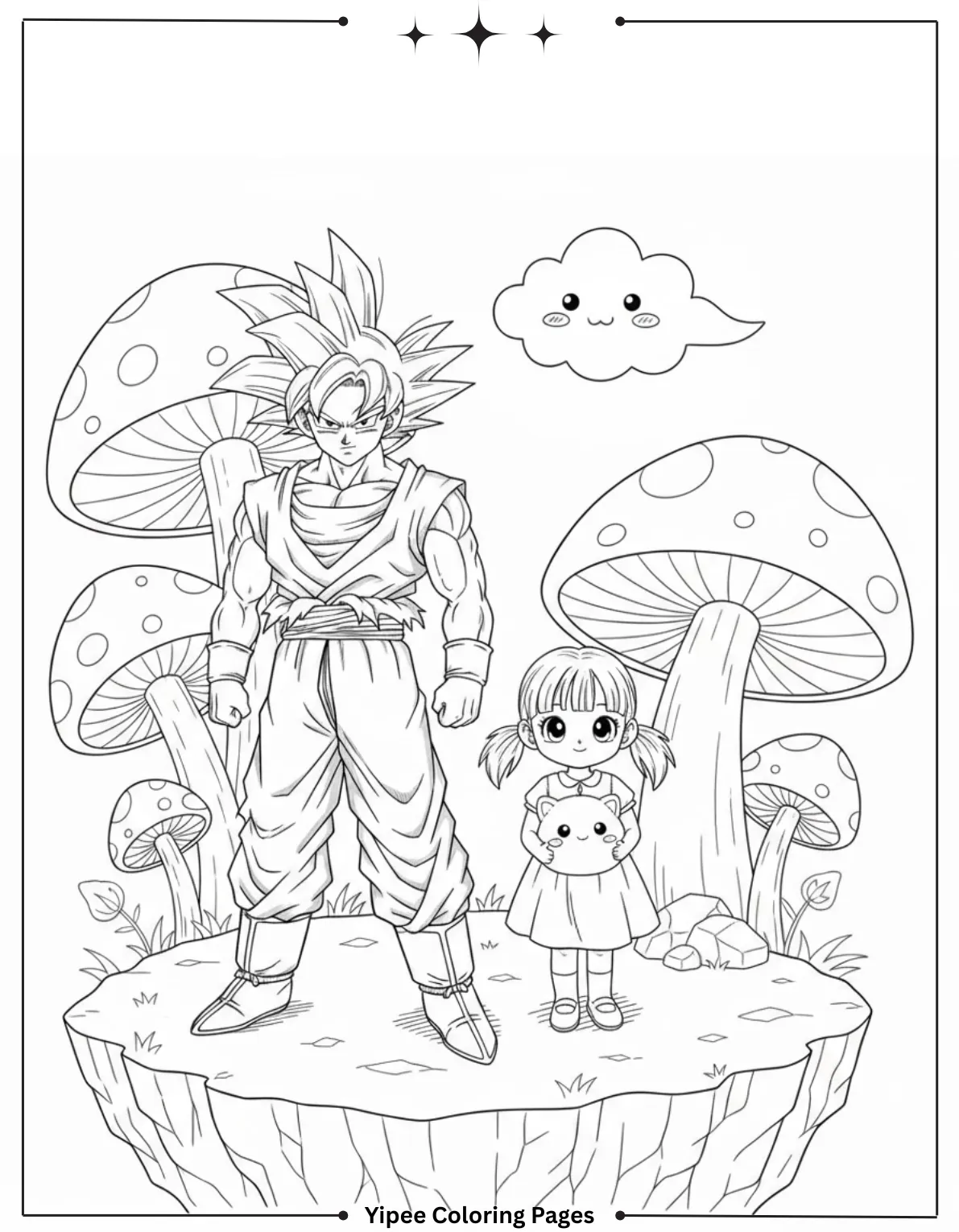 Goku and Girl coloring page