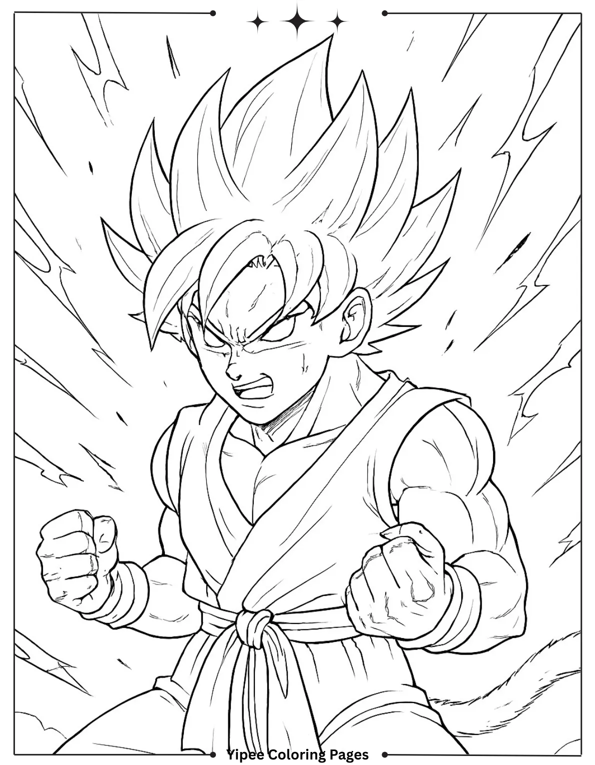 Goku preparing one of his powerful moves