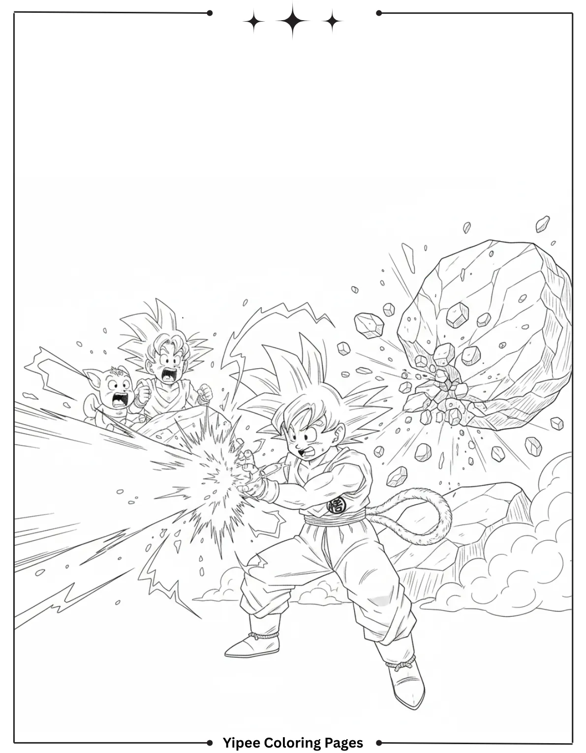 Goku’s First Kamehameha Coloring Page