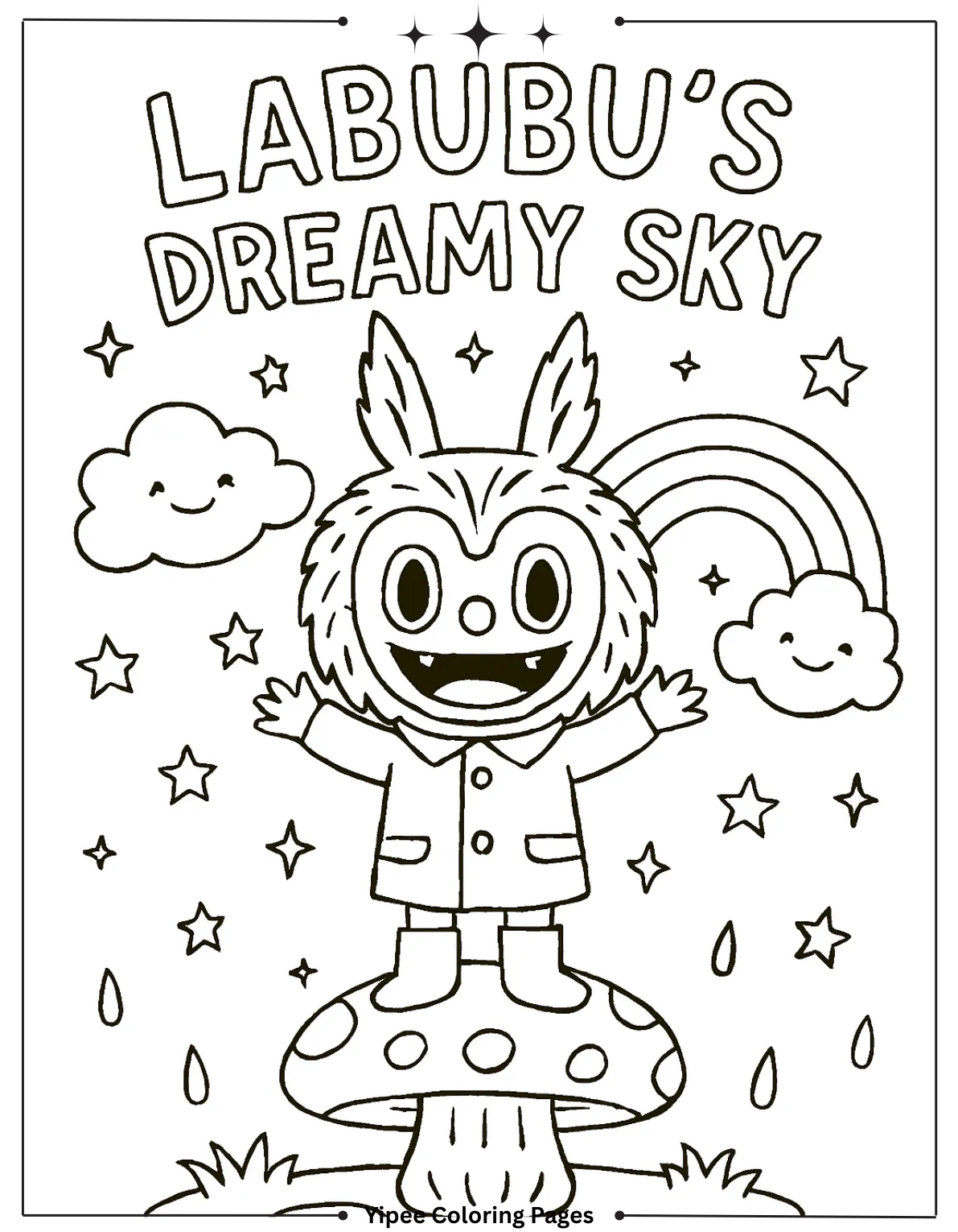 Get Ready for Monster Fun with a Labubu Coloring Pages! Labubu’s Dreamy Sky