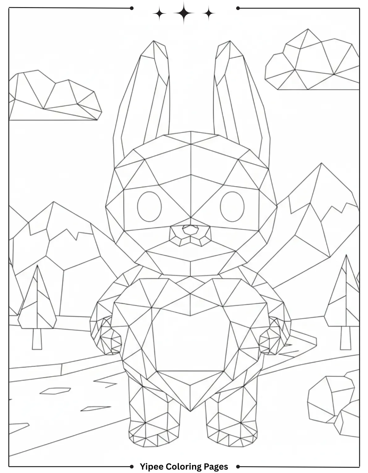 Get Ready for Monster Fun with a Labubu Coloring Pages! Labubu’s Geometric Style