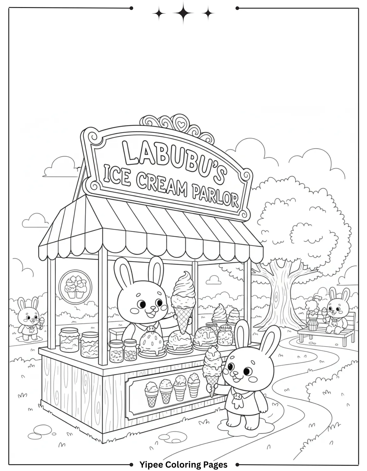 Get Ready for Monster Fun with a Labubu Coloring Pages! Labubu’s Ice Cream Stand