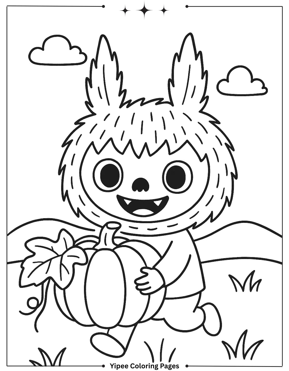 Get Ready for Monster Fun with a Labubu Coloring Pages! Labubu’s Perfect Pumpkin Pick