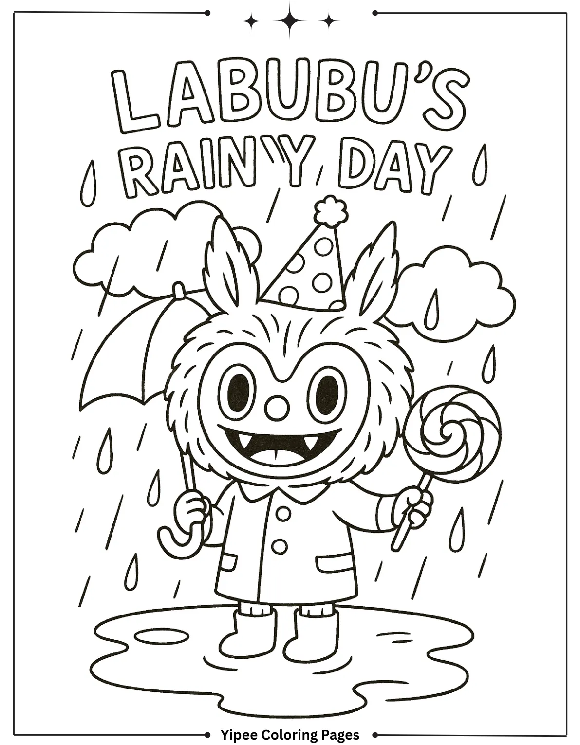 Get Ready for Monster Fun with a Labubu Coloring Pages! Labubu’s Rainy Day
