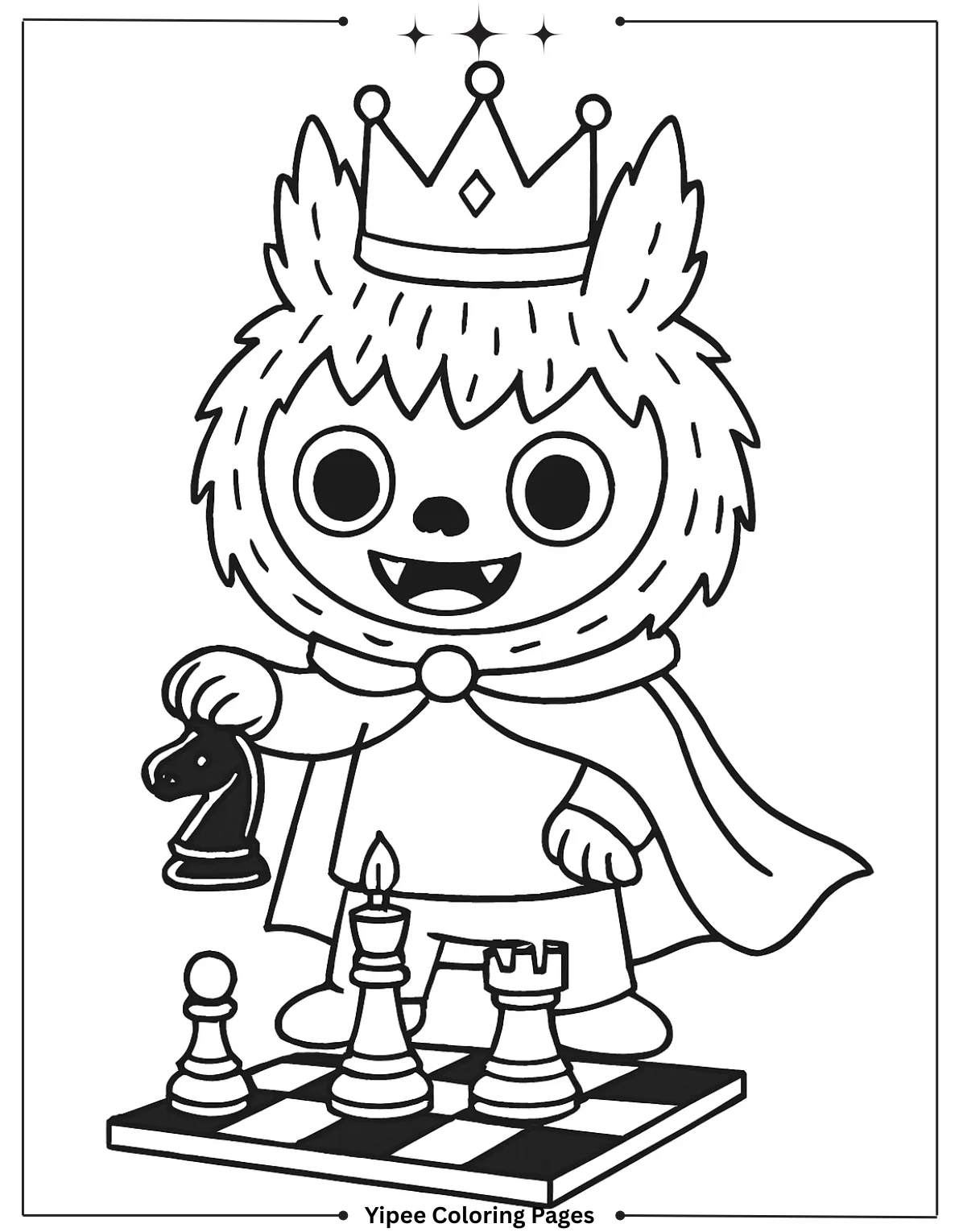 Get Ready for Monster Fun with a Labubu Coloring Pages! Labubu and game of chess coloring pages