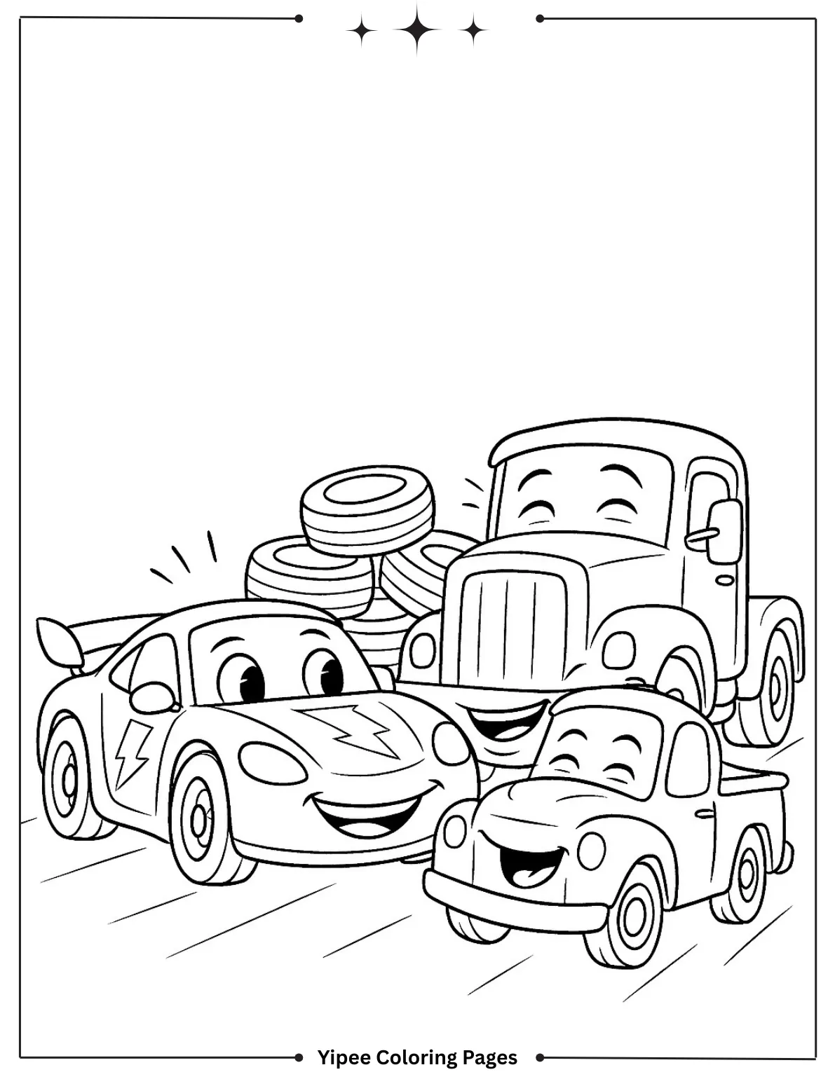 McQueen And Sally In Radiator Springs Coloring Sheet