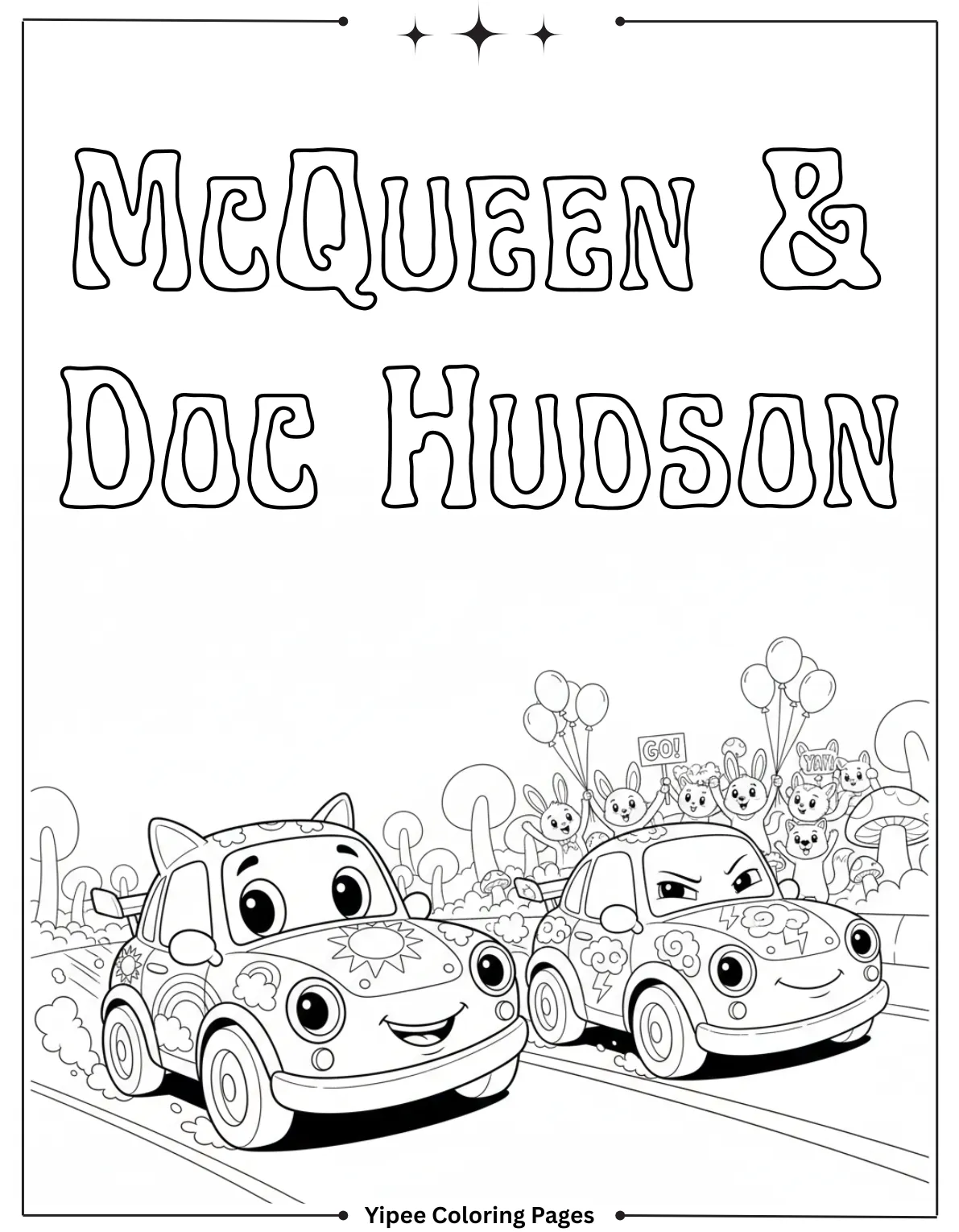 McQueen & Doc Hudson Coloring Page