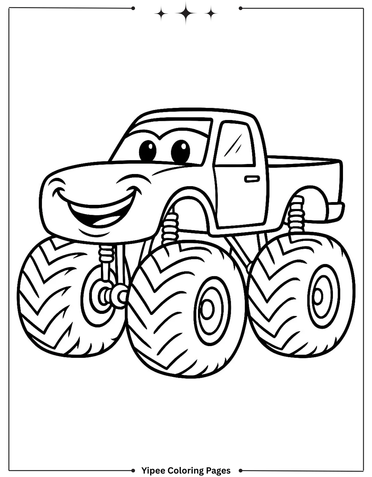 Monster Truck Lightning McQueen Coloring Page