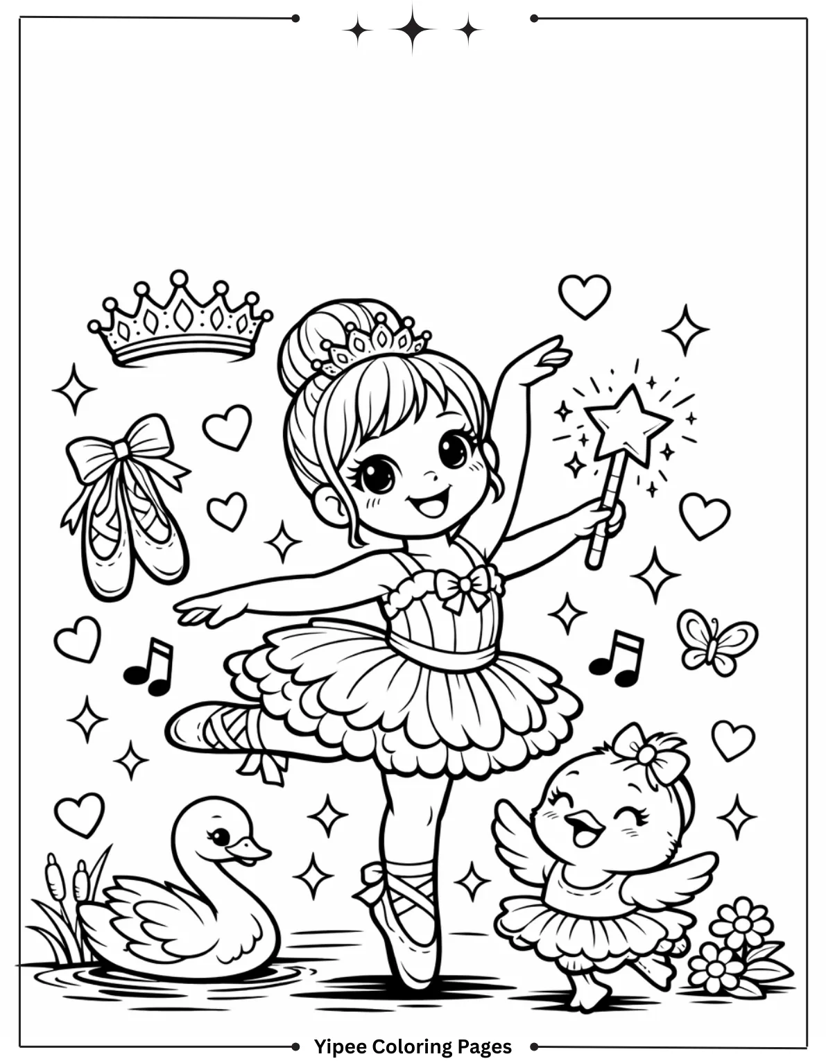 Ballerina Fox Coloring Page