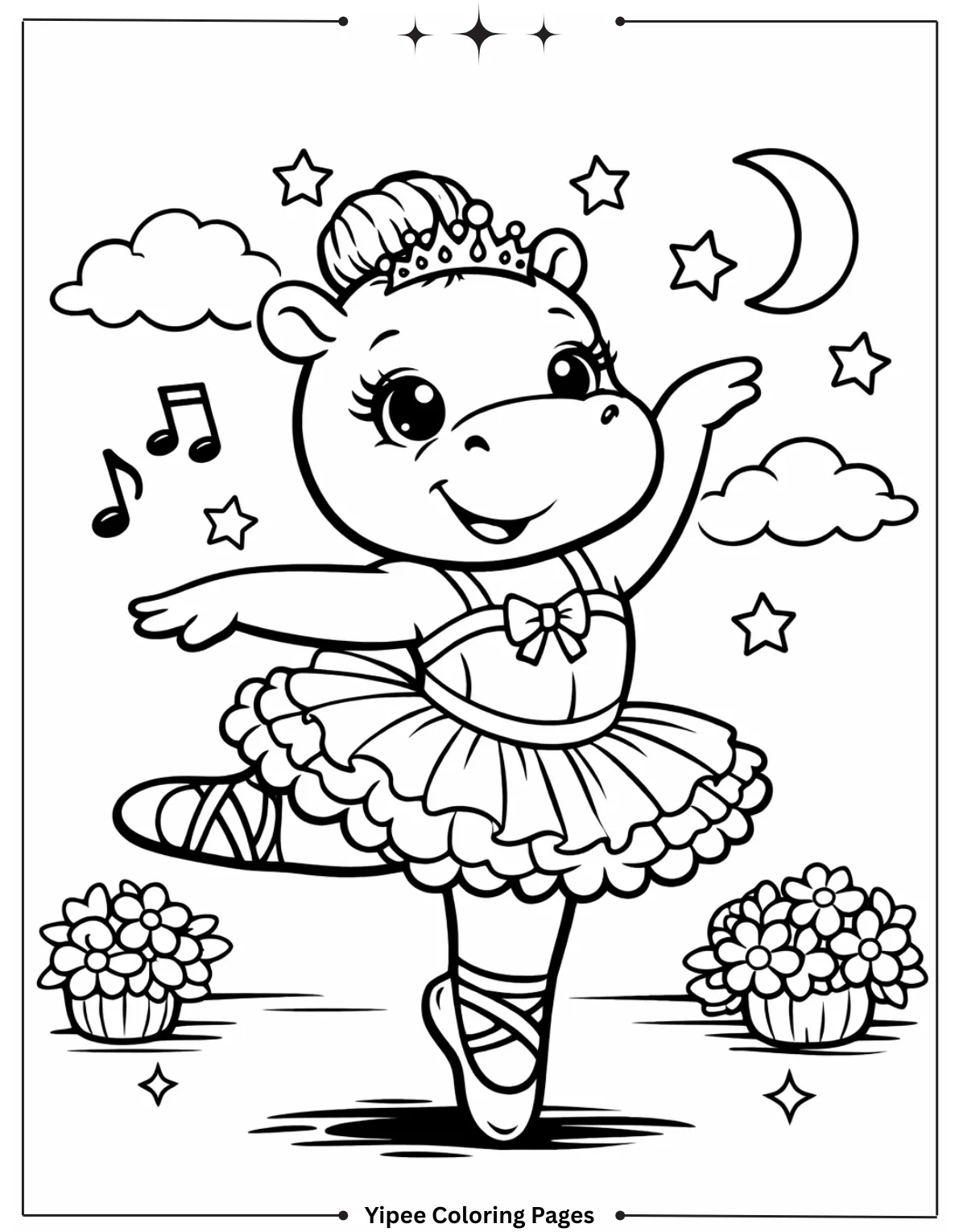 Ballerina Mouse with Wand Coloring Page