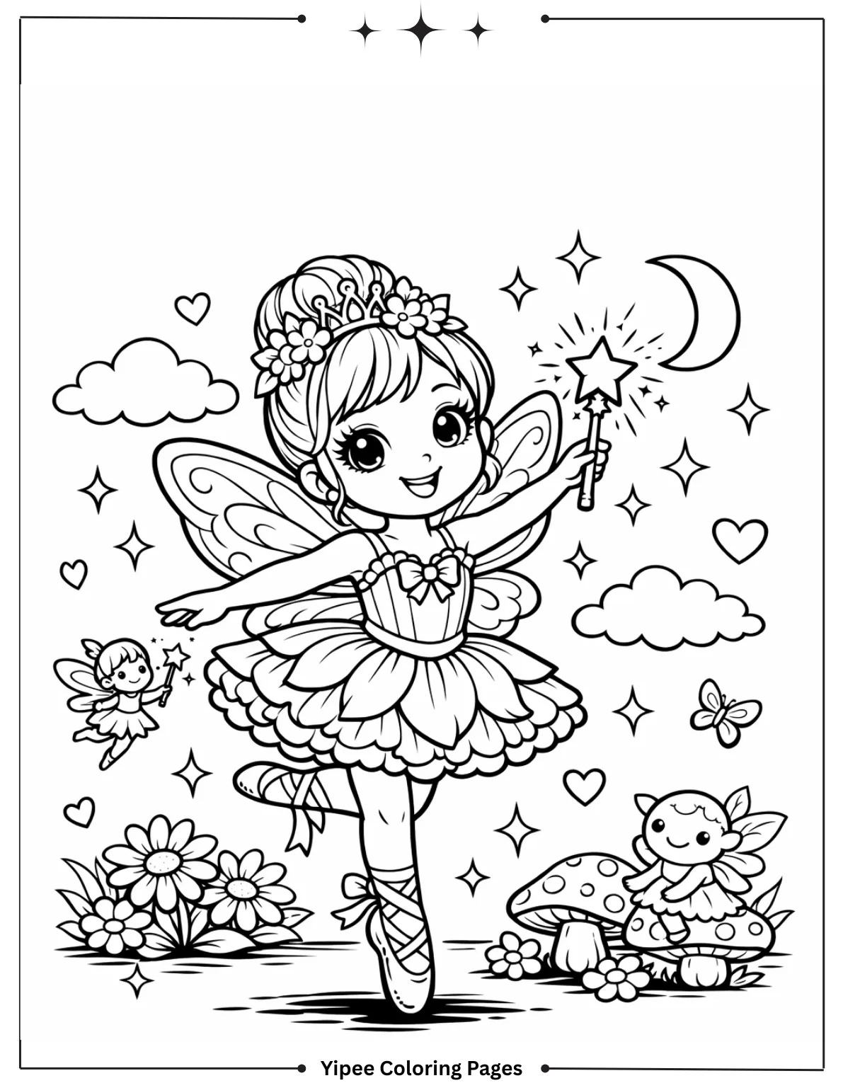 Ballerina in Flower Costume Coloring Page