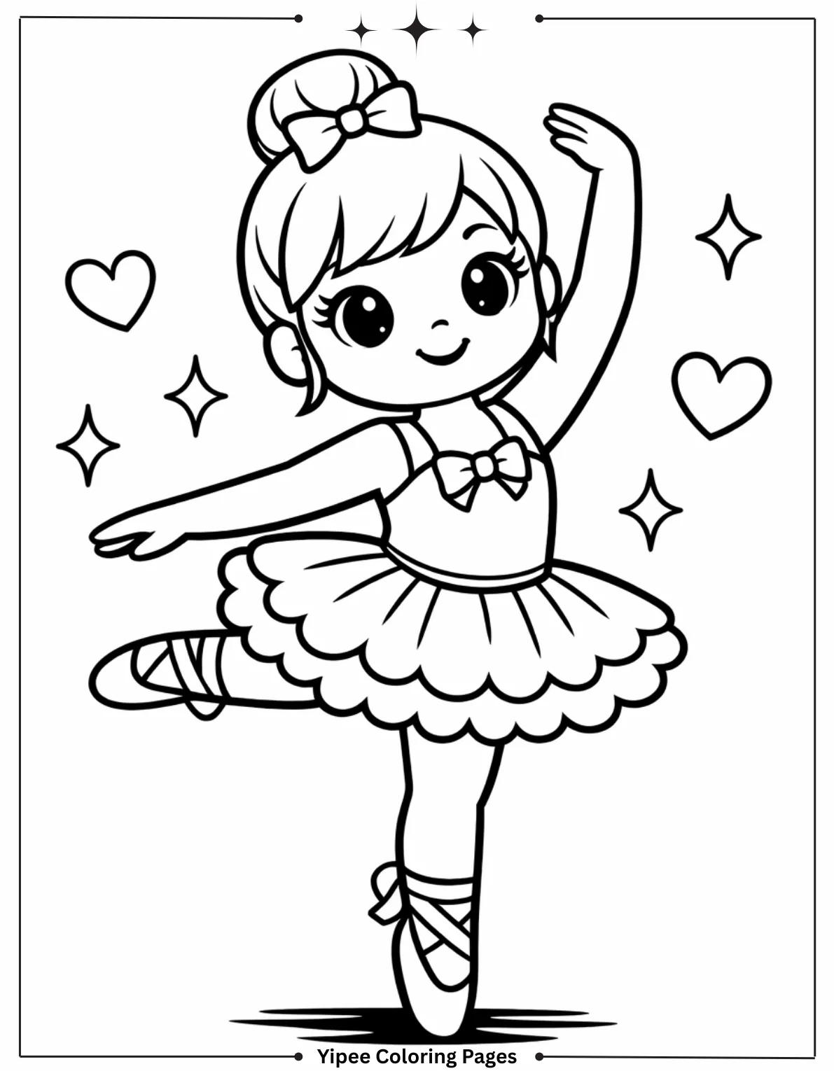 Cute Ballerina Coloring Pages