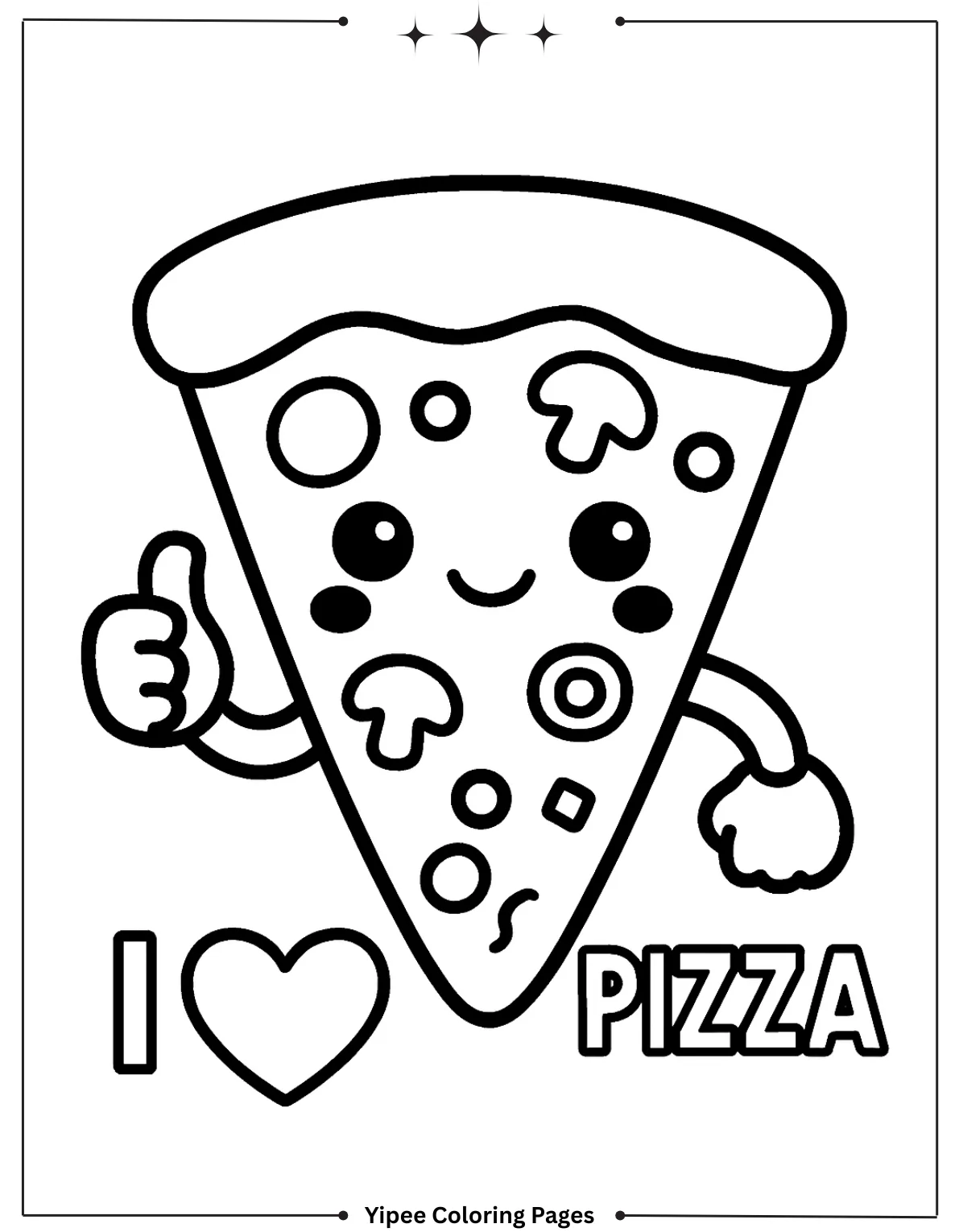 Cheesy Pizza Coloring Pages Everyone Will Love Yummy I Love Pizza Coloring Page
