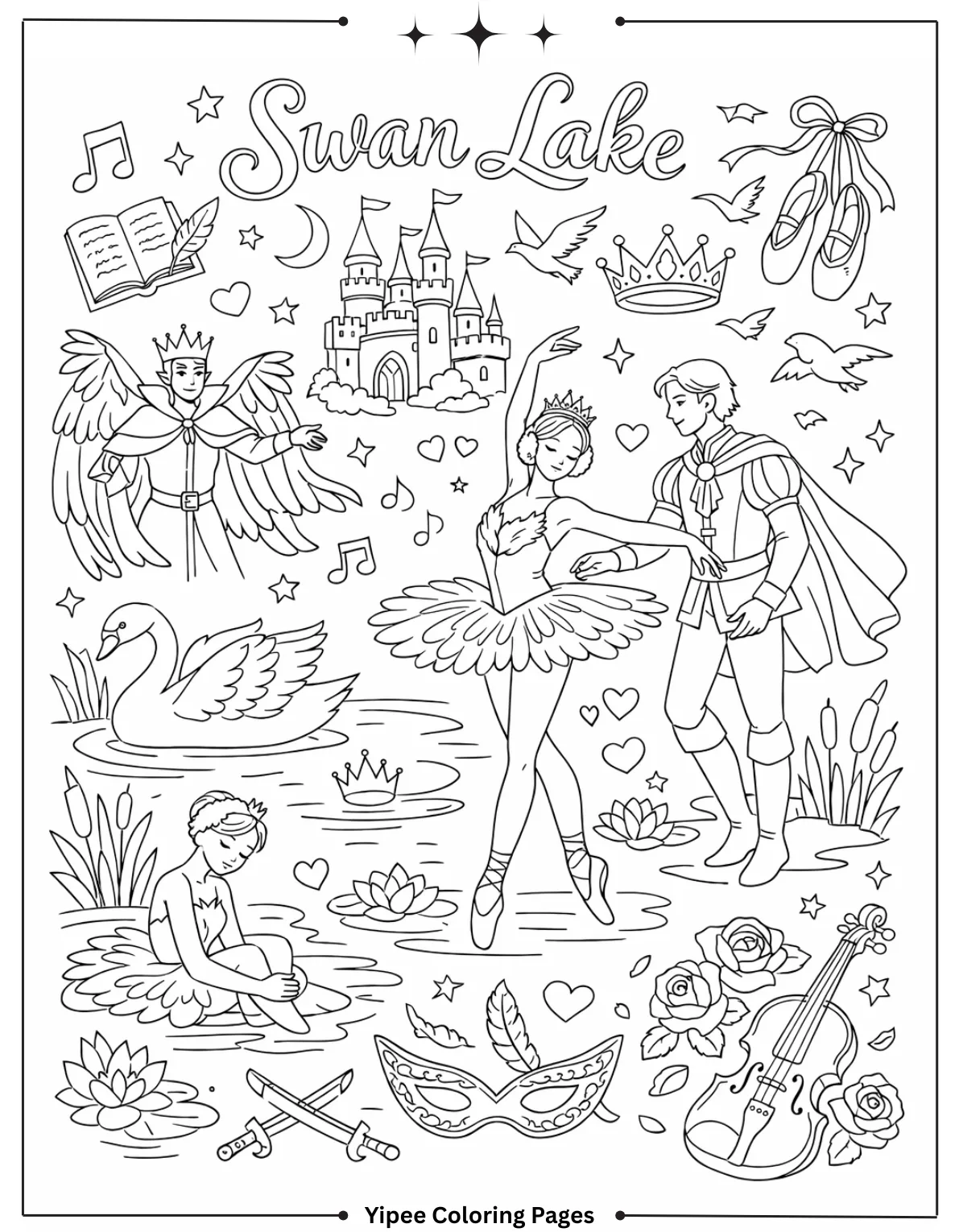 Swan Lake Inspired Doodle Page