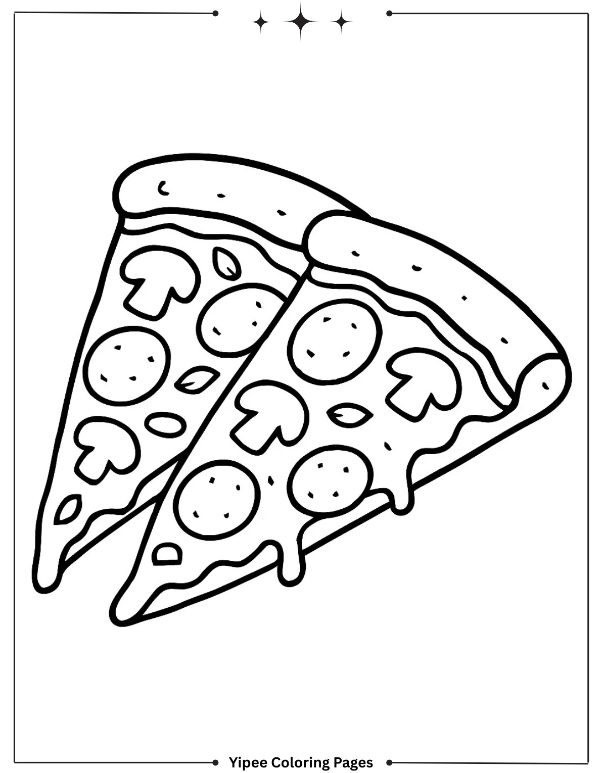 Cheesy Pizza Coloring Pages Everyone Will Love Yummy Retro 80s Comic Book Style Pizza Coloring Page