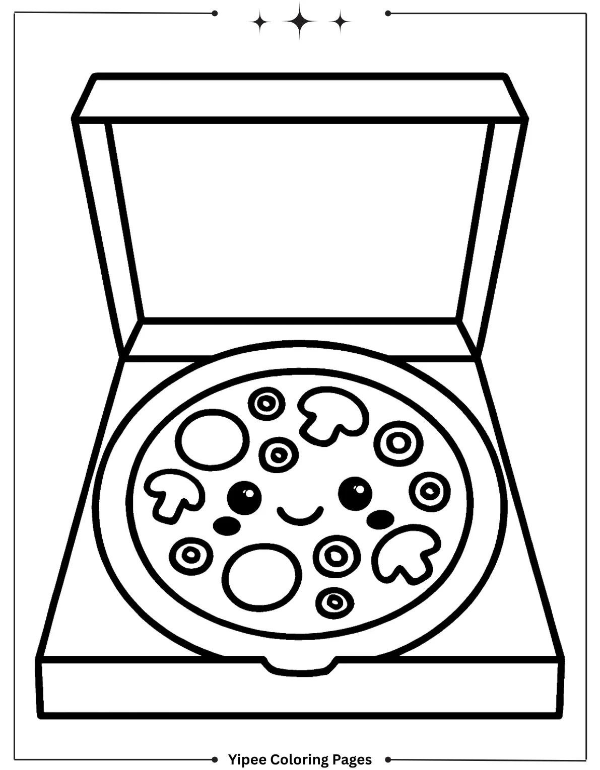 Cheesy Pizza Coloring Pages Everyone Will Love Yummy Whole Pizza in Box Coloring Page