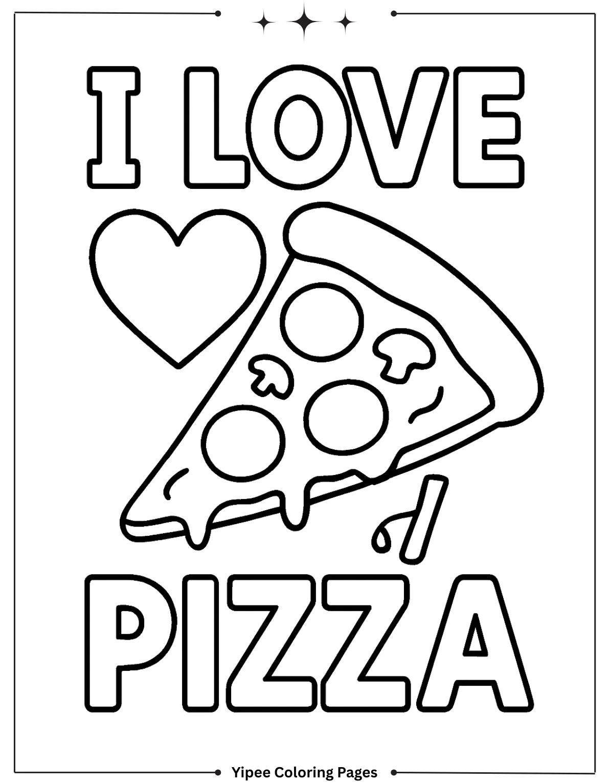 Cheesy Pizza Coloring Pages Everyone Will Love Yummy Yummy Pizza Coloring Page