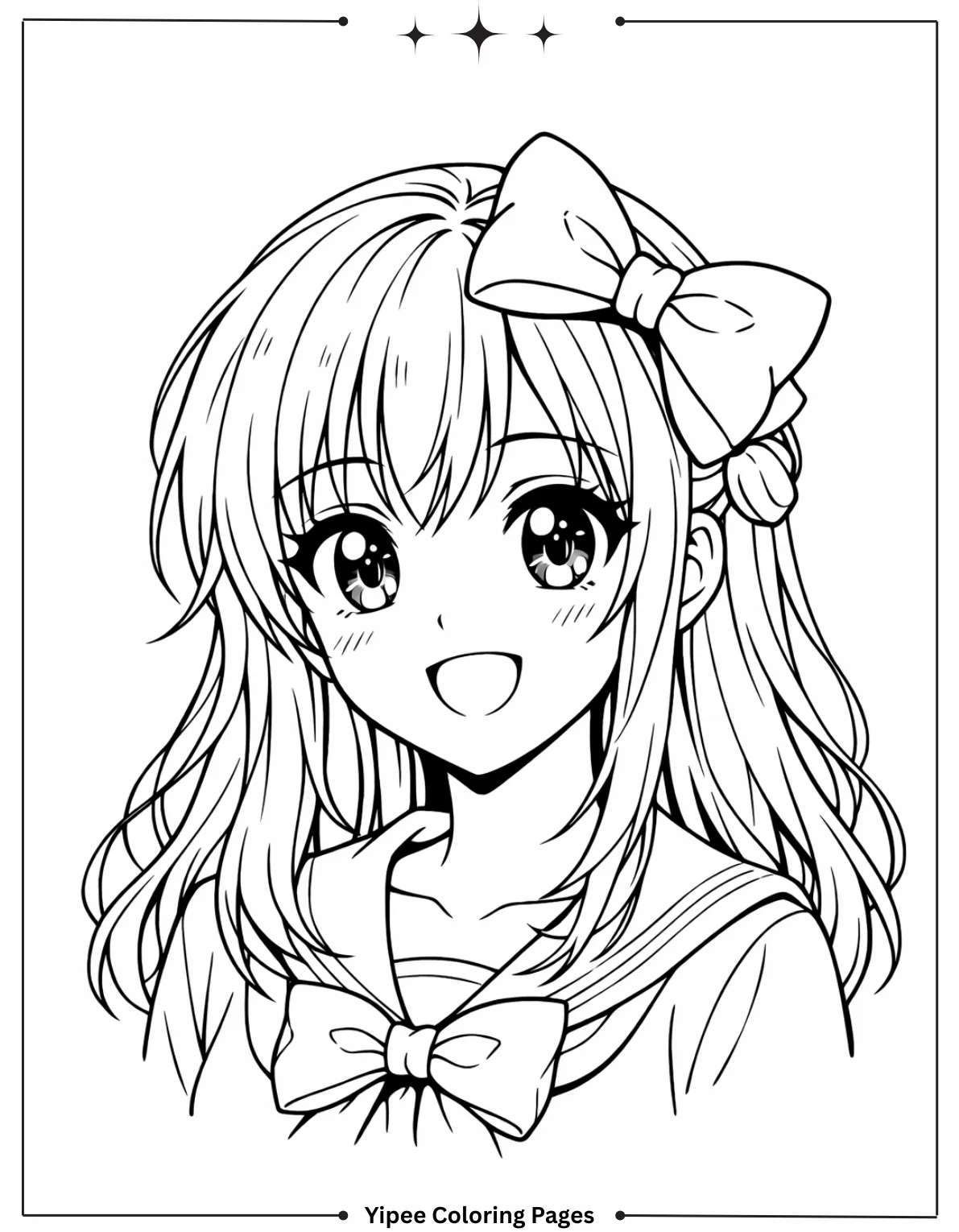 Anime girl wearing a bow in her hair