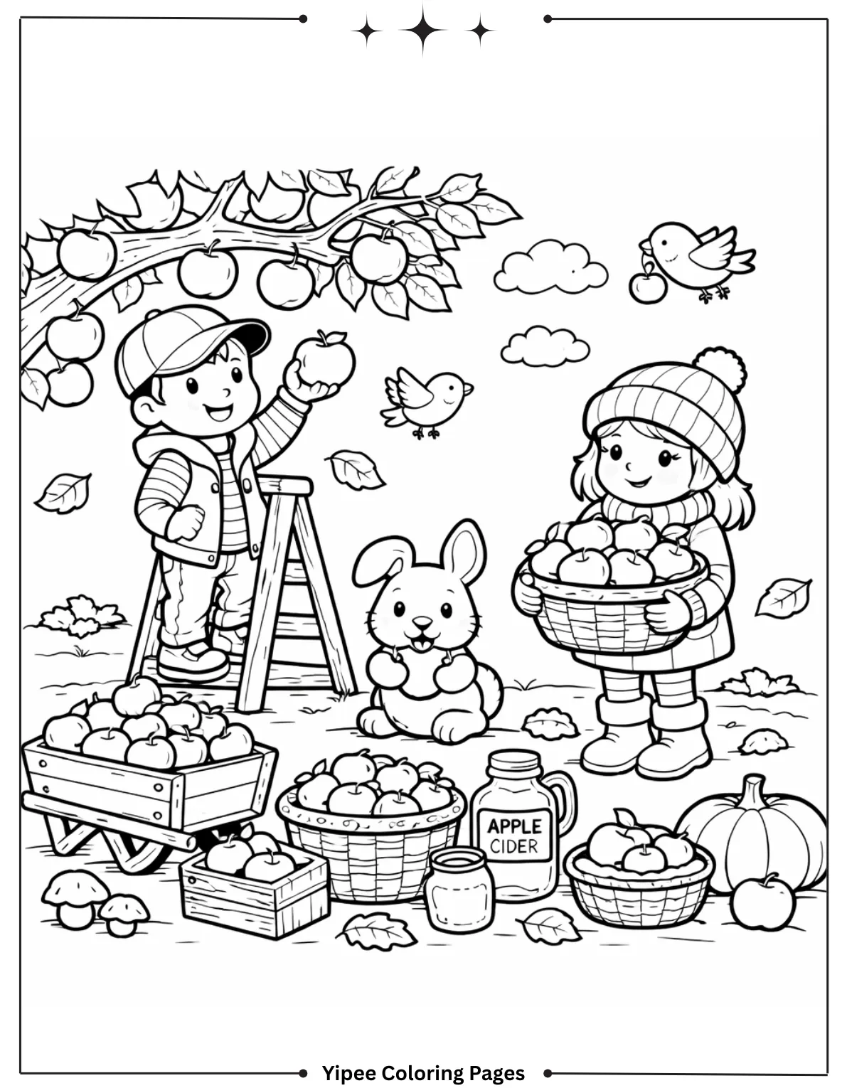 Apple Harvest Coloring Page