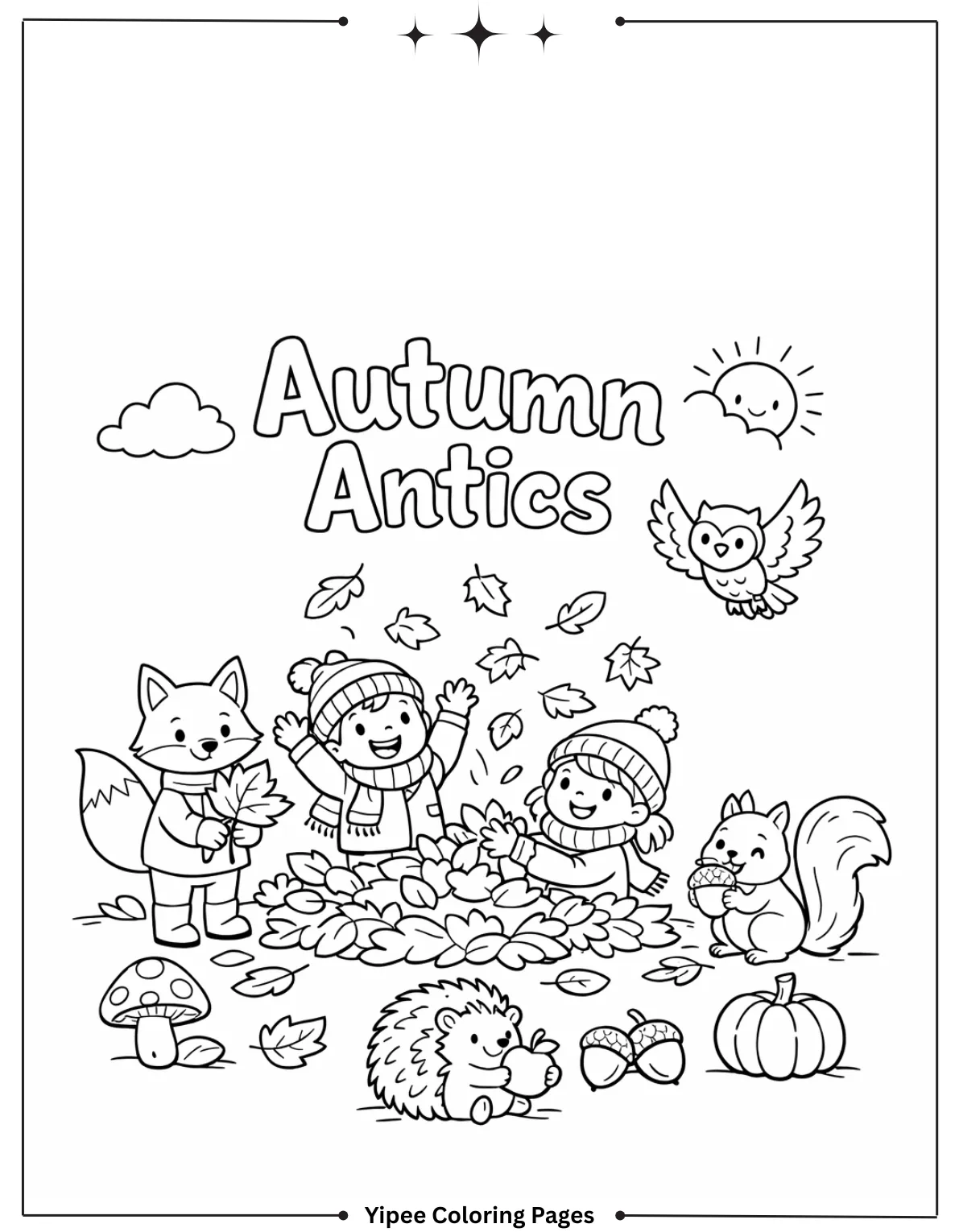 Autumn Antics Coloring Page