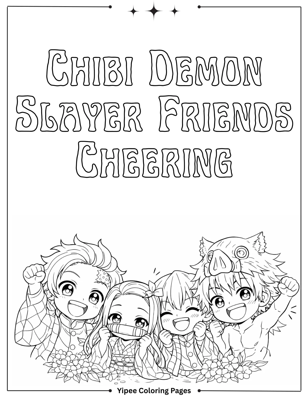 Chibi Demon Slayer Friends Cheering
