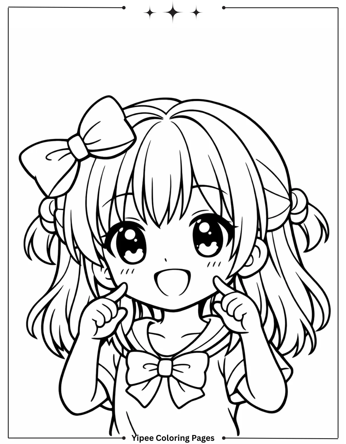 Cute anime girl smiling