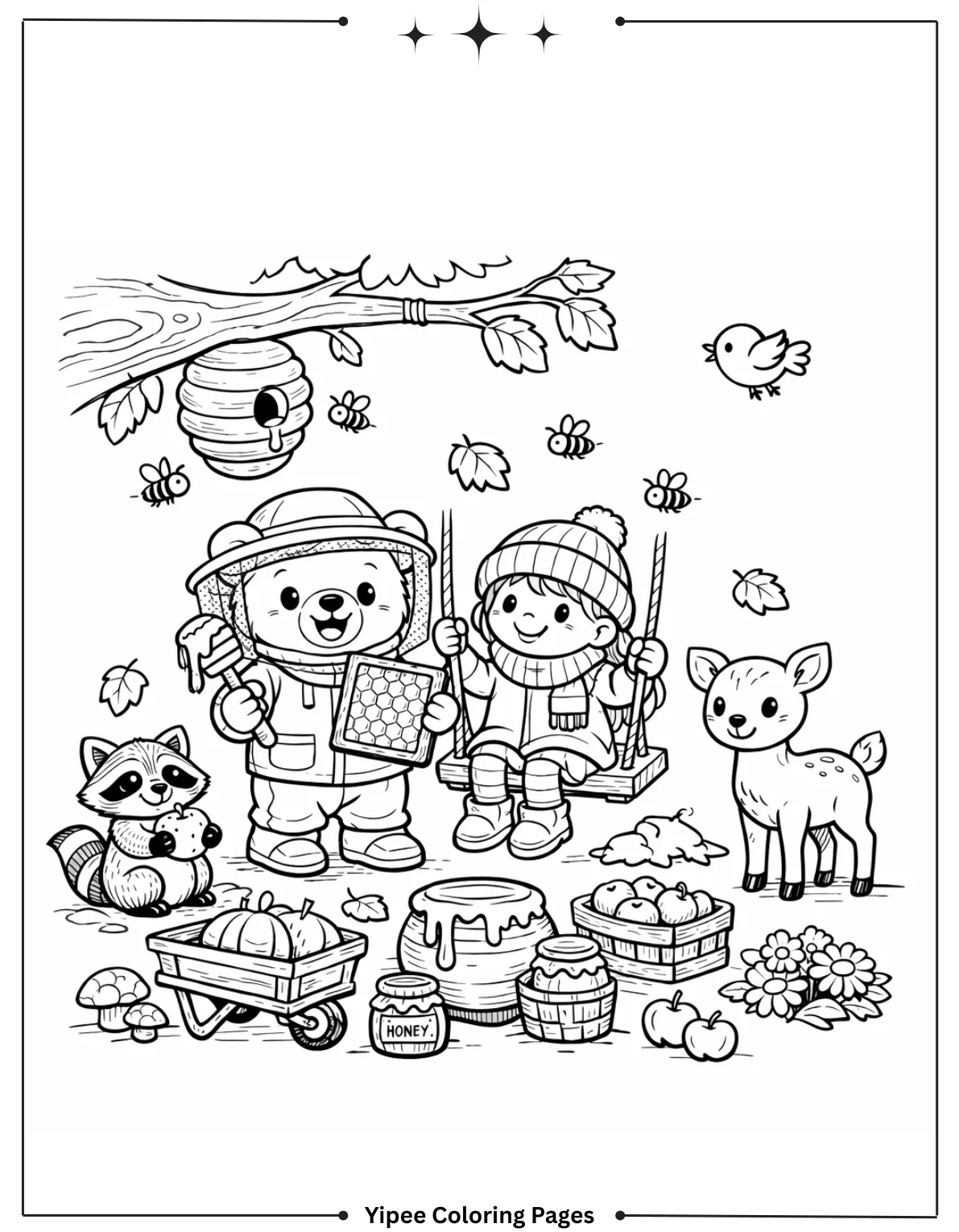 Honey Harvest Coloring Page