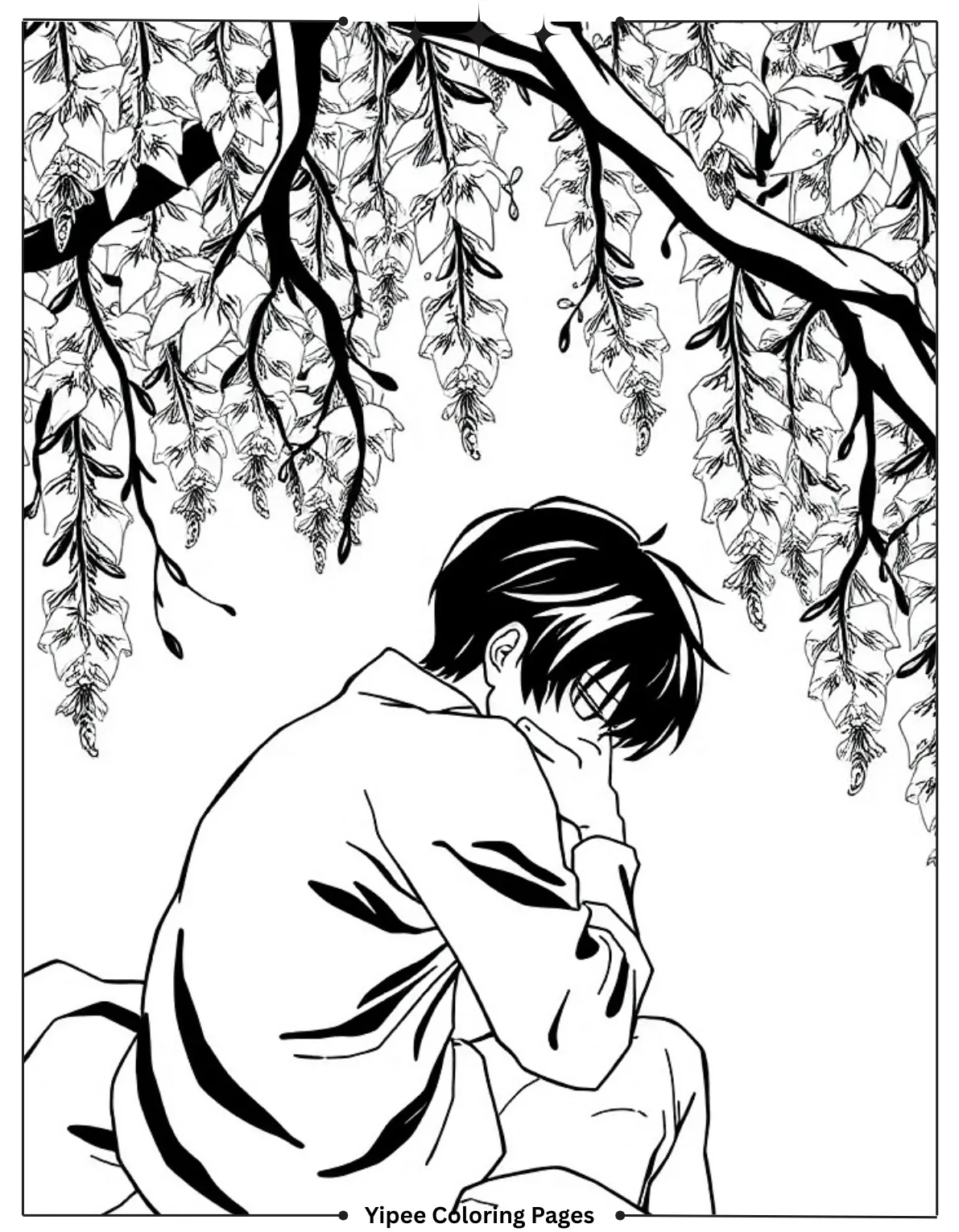 Muichiro Lost in Thought Under Wisteria