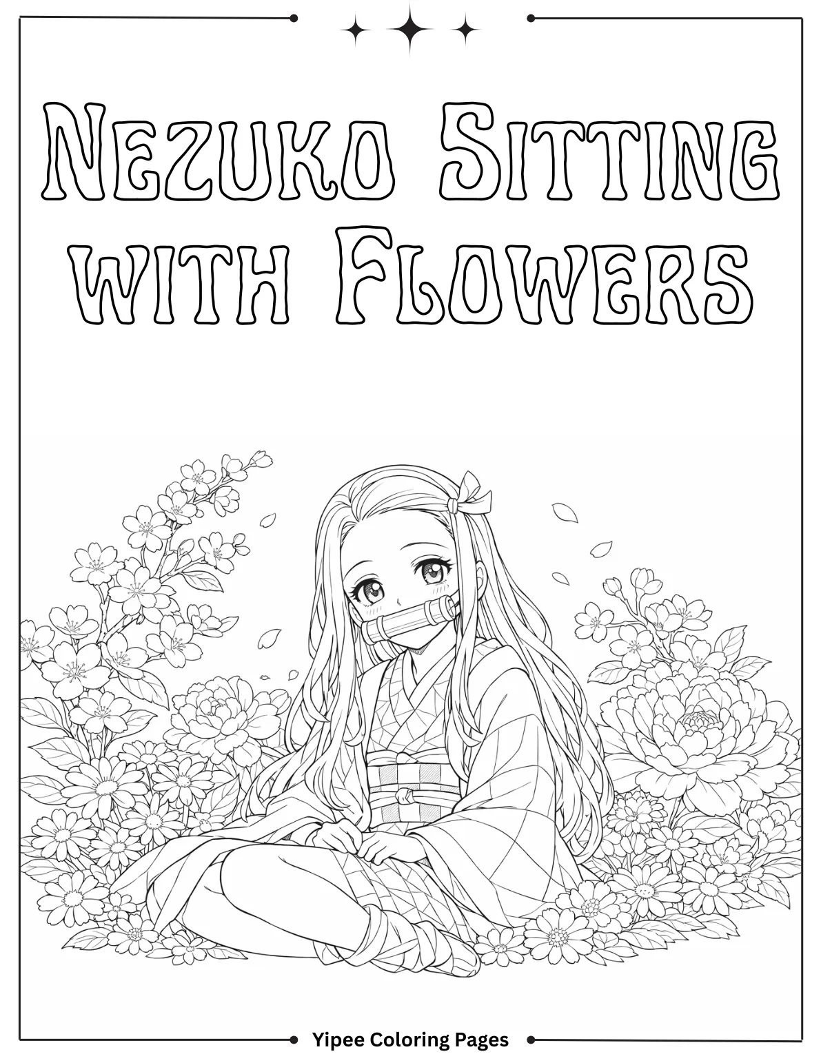 Nezuko Sitting with Flowers