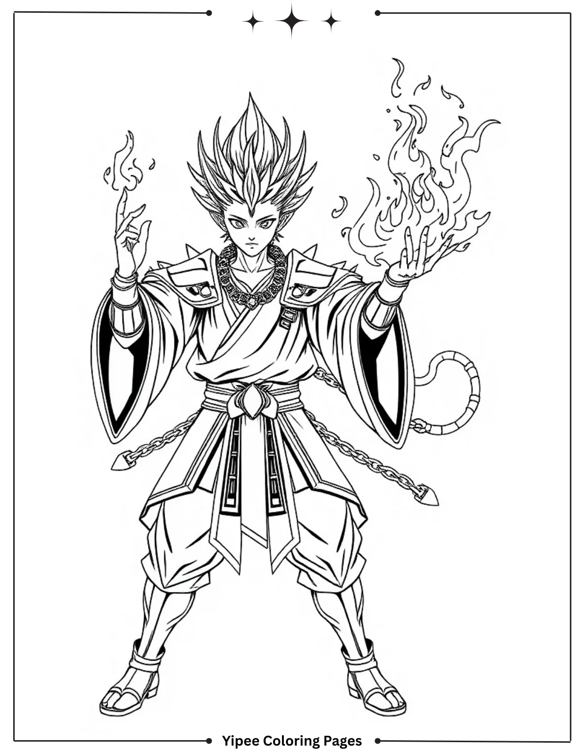 Rengoku Flame Pose Front View