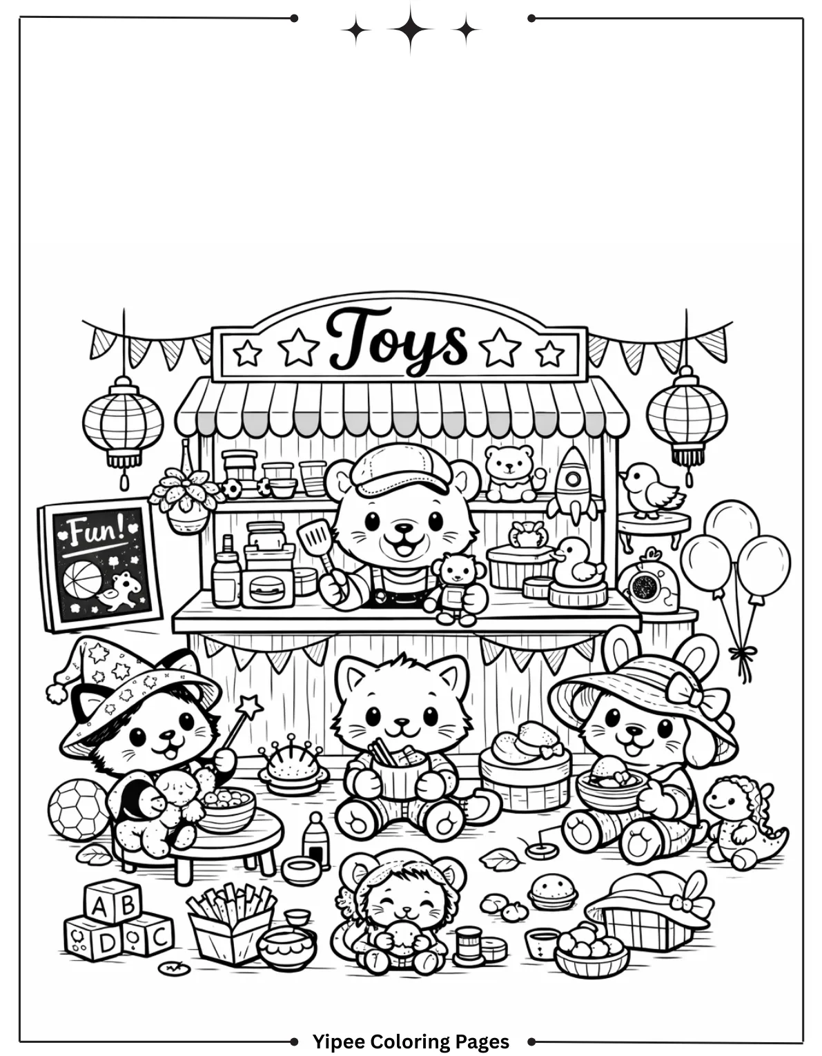 Toy Shop Corner Coloring Page