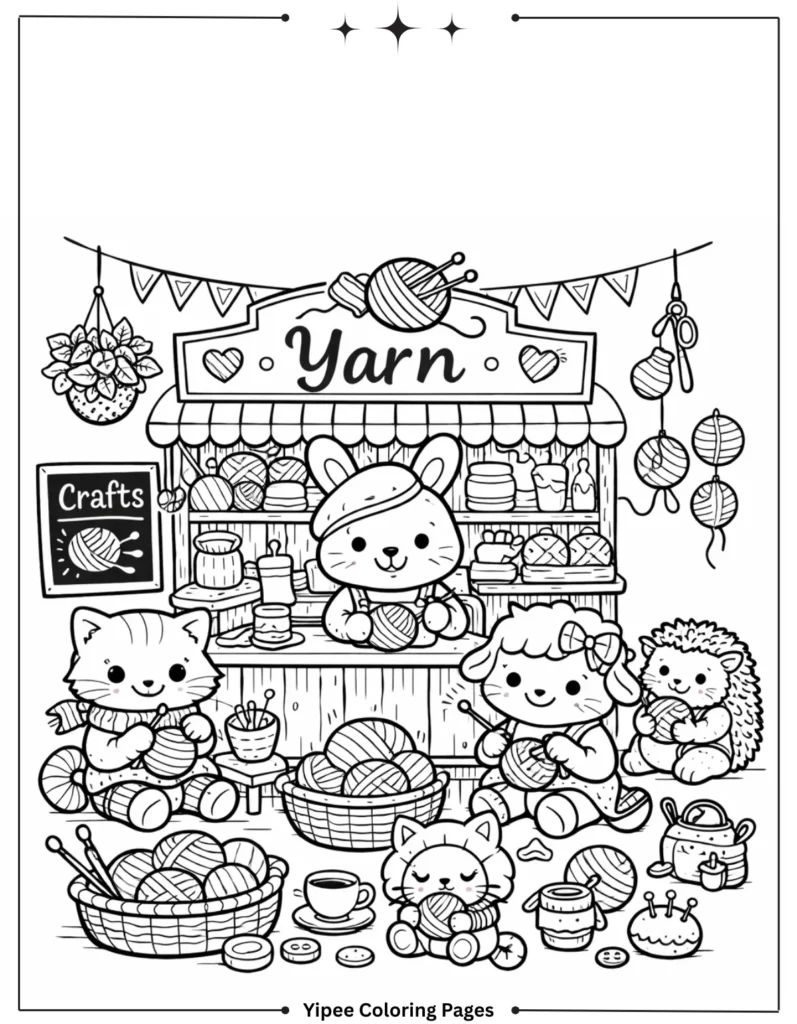 Yarn Corner Coloring Page