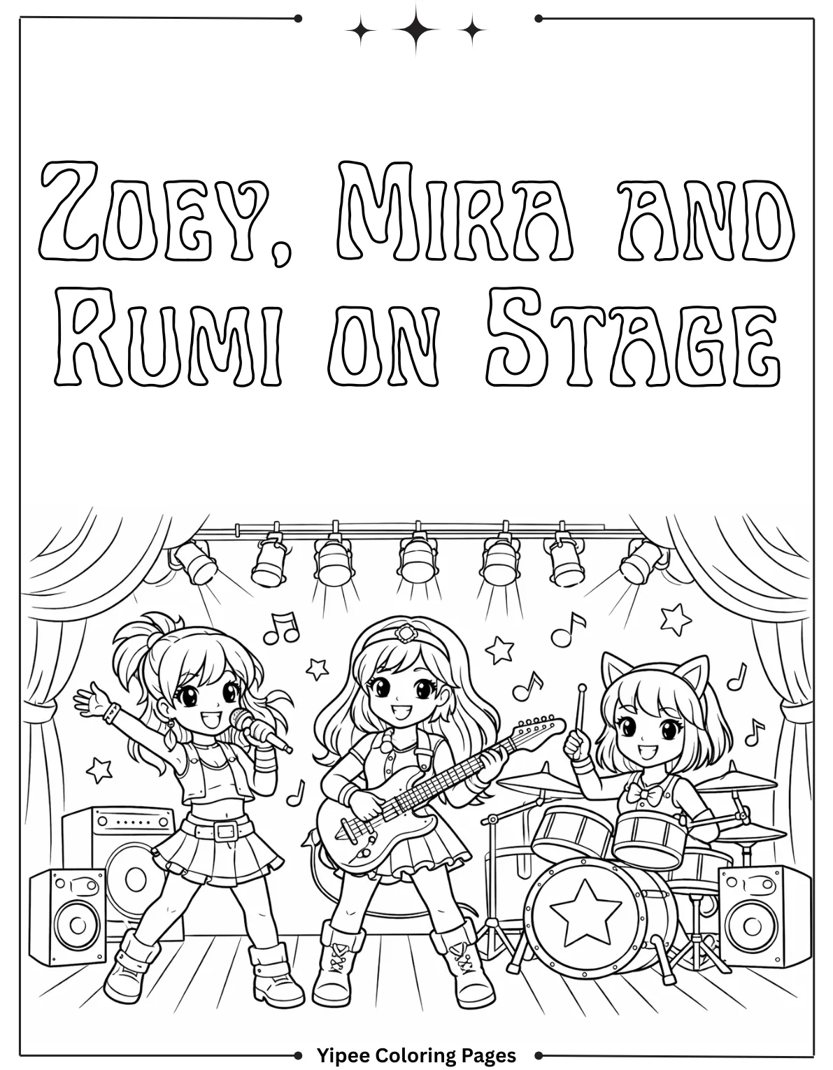 Zoey, Mira and Rumi on Stage