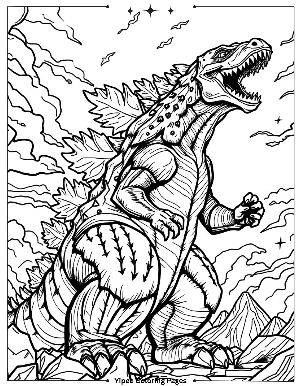 Godzilla Coloring Pages By Yipee Coloring Pages! Godzilla Roar
