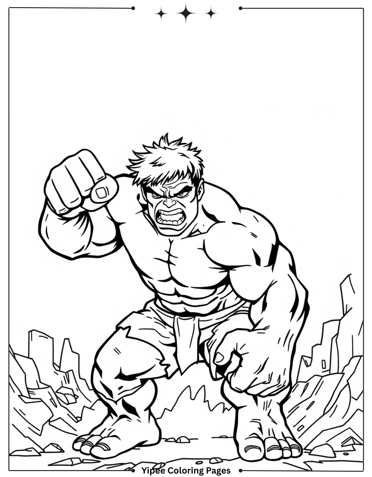Angry Baby Hulk Coloring Sheet